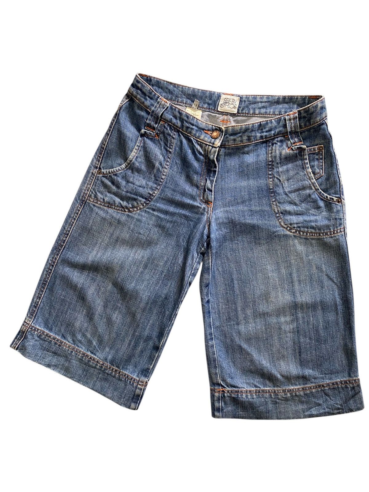 Seditionaries × See by Chloe See By Chloe Denim Jean Shorts Bermuda Womens Size 26" / US 2 / IT 38 - 1 Thumbnail