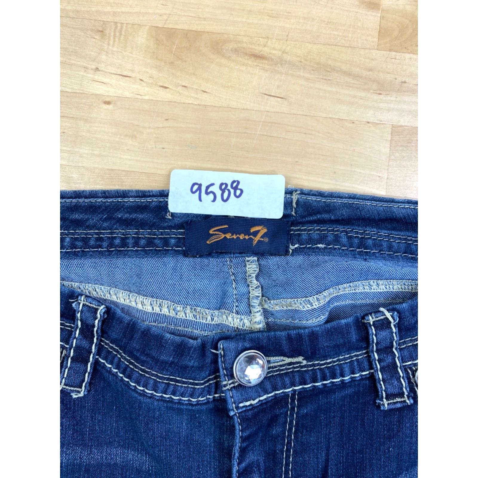Vintage Seven7 Jeans Womens Bootcut Jeans 16 Blue Dark Wash Inseam 25" 9588 Size 38" / US 16 / IT 52 - 3 Thumbnail