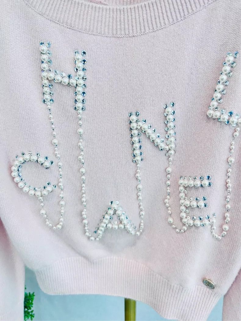 Chanel Chanel Pink pearl sweater Size XXS / US 00 / IT 34 - 3 Thumbnail