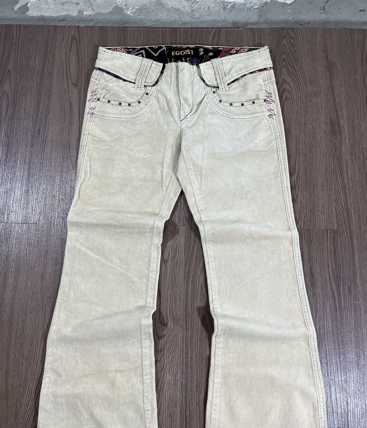 EGOIST EGOIST Y2K Oriental Corduroy Bootcut Flared Pants Size US 31 - 3 Thumbnail