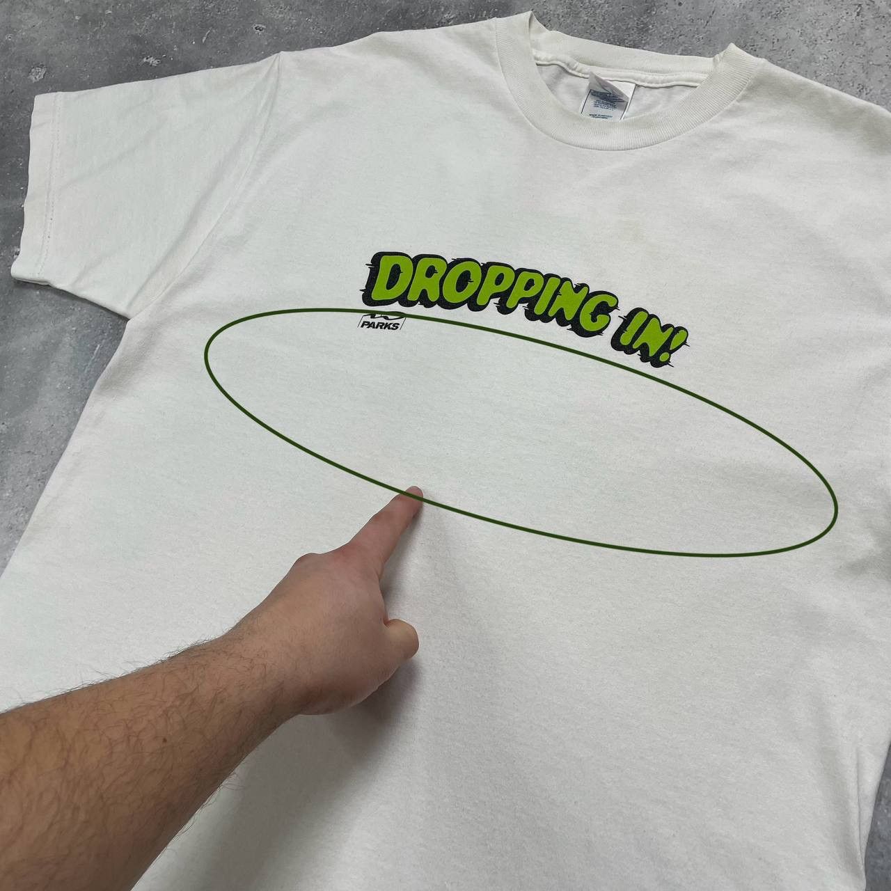 Vintage Vintage 2000s Parks Dropping In Skateboarding T Shirt White Size US L / EU 52-54 / 3 - 15 Thumbnail
