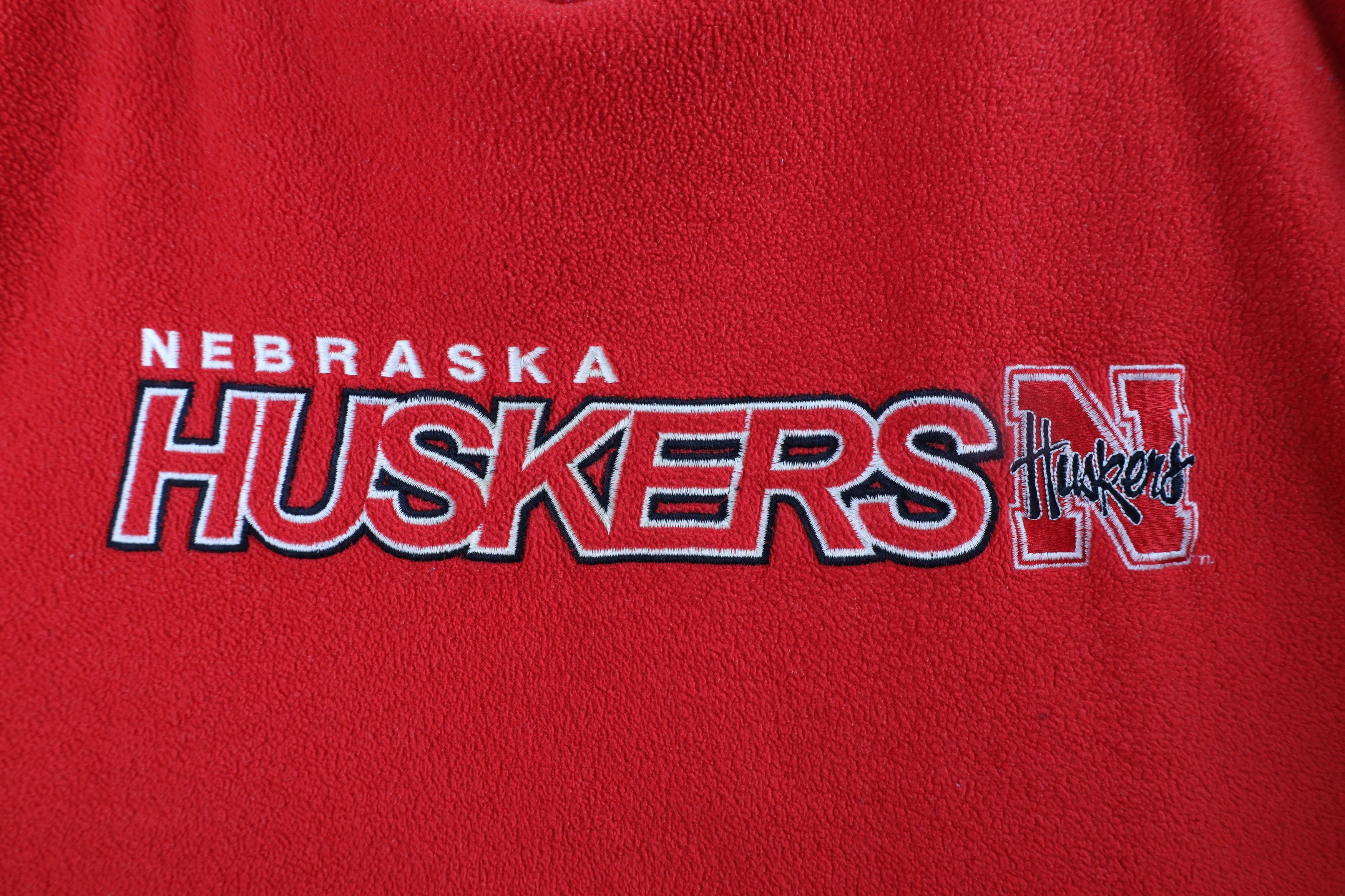 Vintage Vintage 90s University of Nebraska Fleece Sweatshirt Red Size US XXL / EU 58 / 5 - 4 Thumbnail