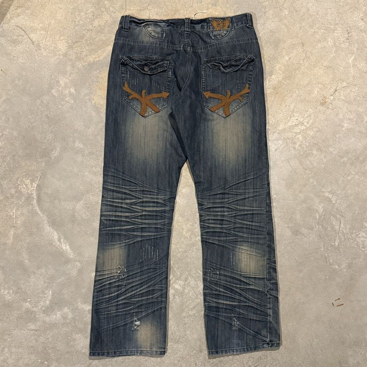 Japanese Brand 2000s Fusai Mud Wash Faded Baggy Jeans Hysteric Y2K ERD Hedi Size US 34 / EU 50 - 1 Thumbnail