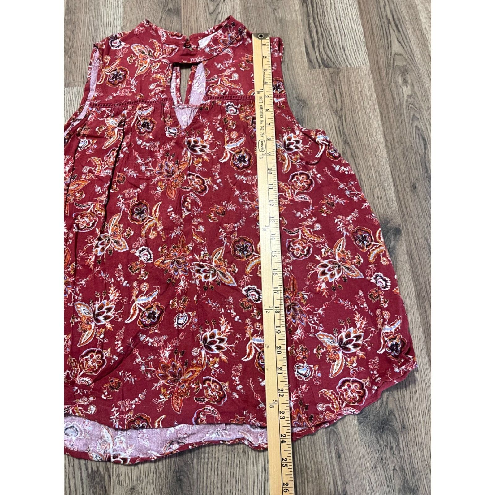 Vintage SOPHIE Rue Tank Top Women's Large Red White Floral Paisley Sleeveless Shirt Size L / US 10 / IT 46 - 4 Thumbnail