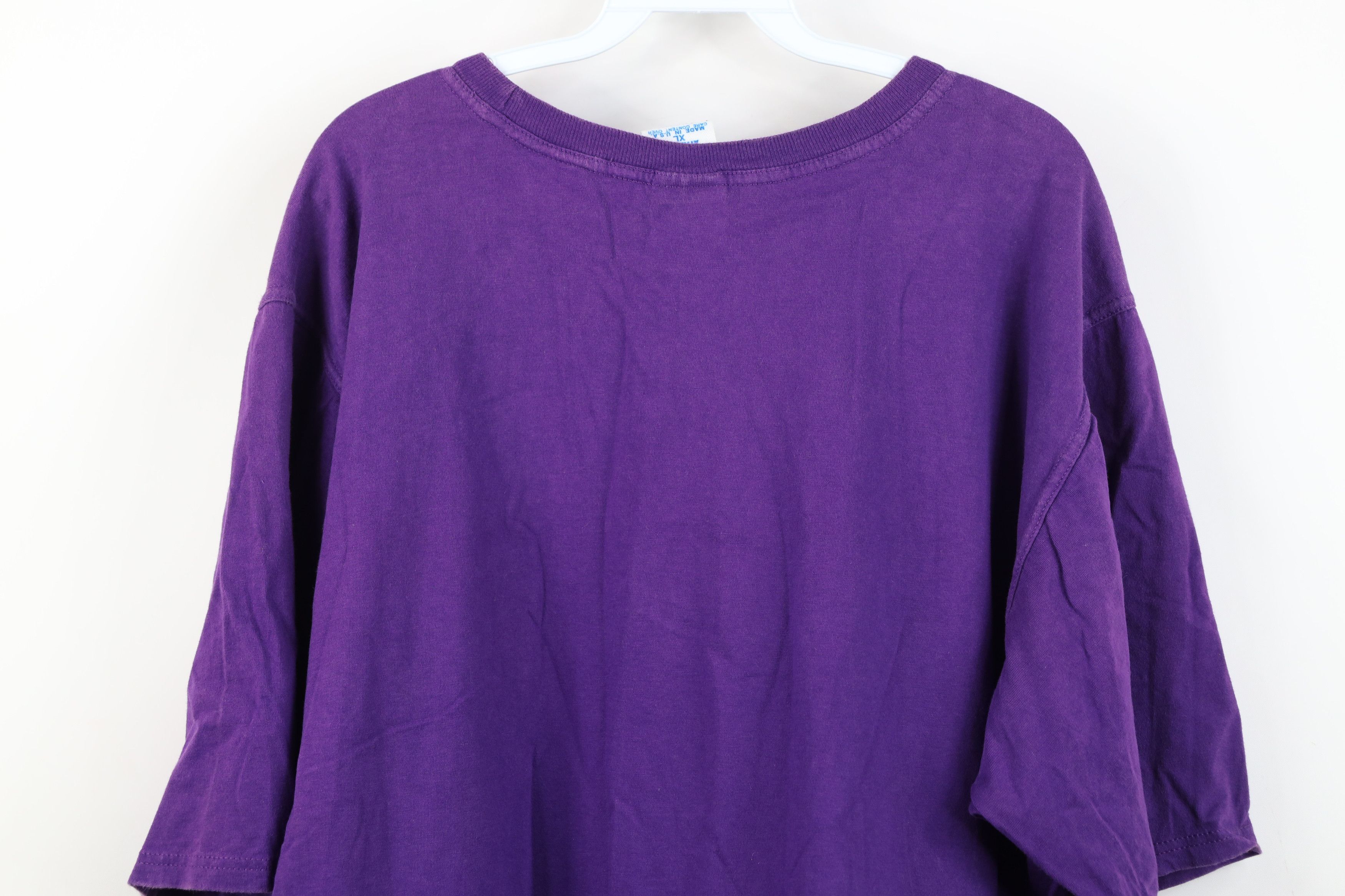 Russell Athletic Vintage 90s Russell Athletic Blank Cotton T-Shirt Purple USA Size US XL / EU 56 / 4 - 12 Thumbnail