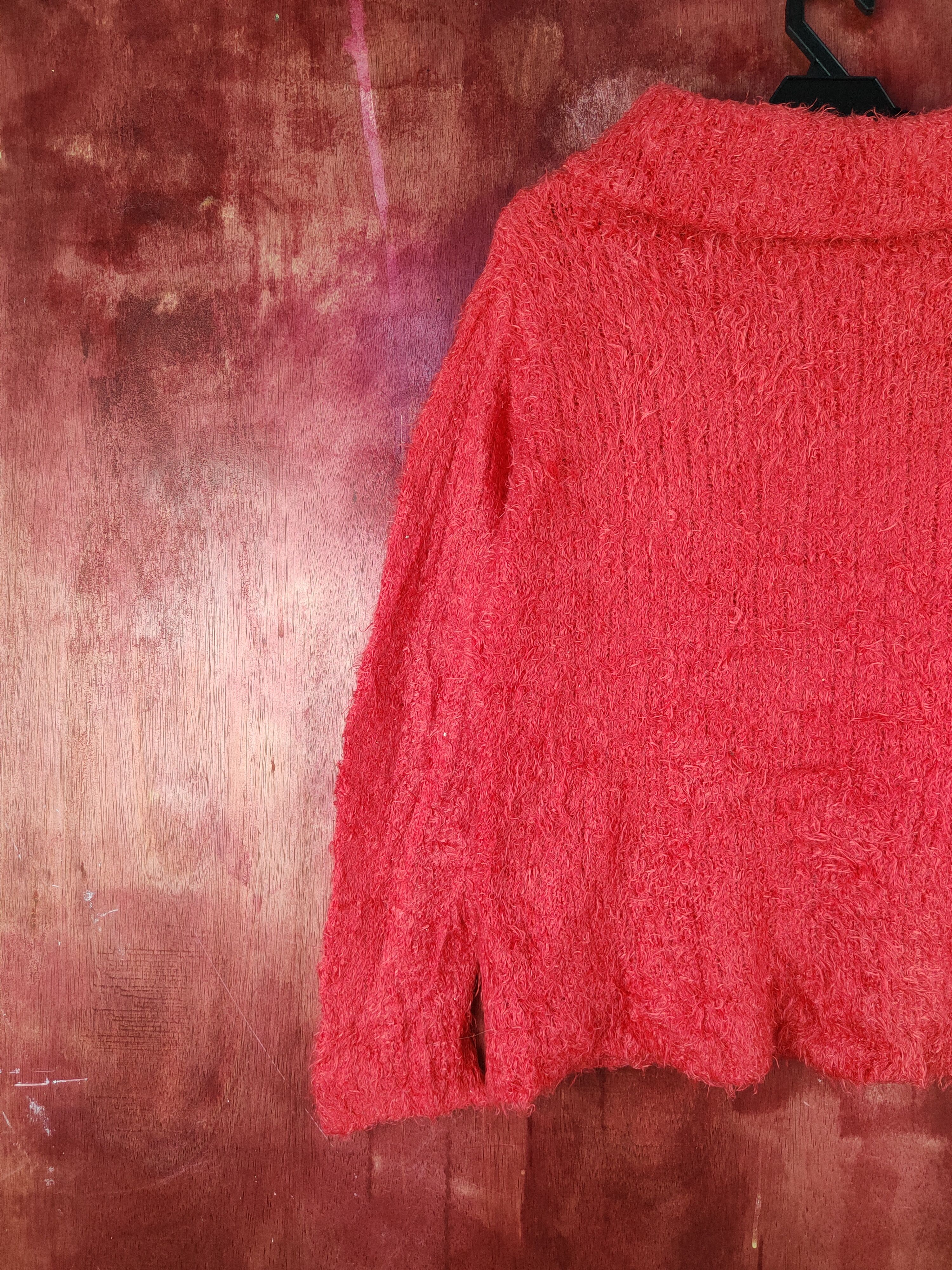 Homespun Knitwear × Japanese Brand × Vintage Chocol Raffine Robe Red Fur Mohair Knitwear #S2093 Size M / US 6-8 / IT 42-44 - 8 Thumbnail