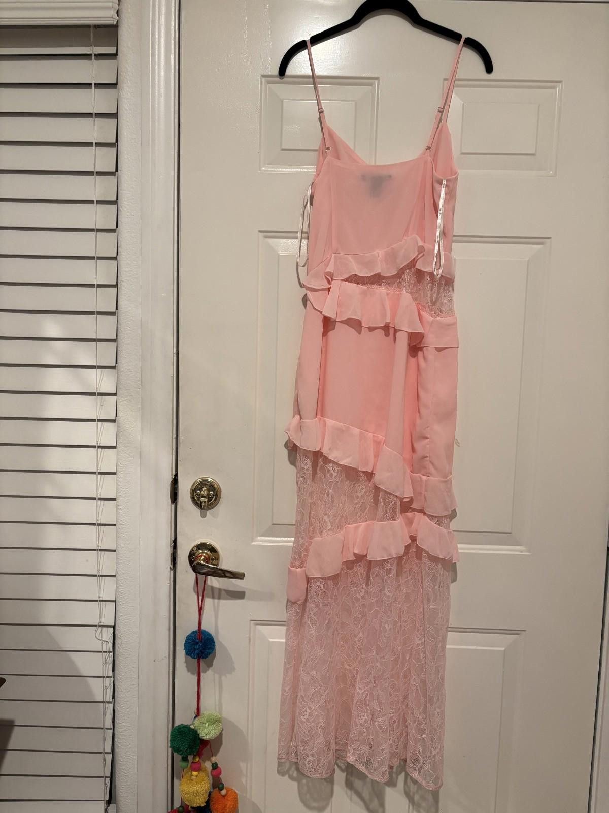 Forever 21 Girls Junior Forever 21 sz M pink lace formal dress #340 Size M / US 6-8 / IT 42-44 - 2 Thumbnail