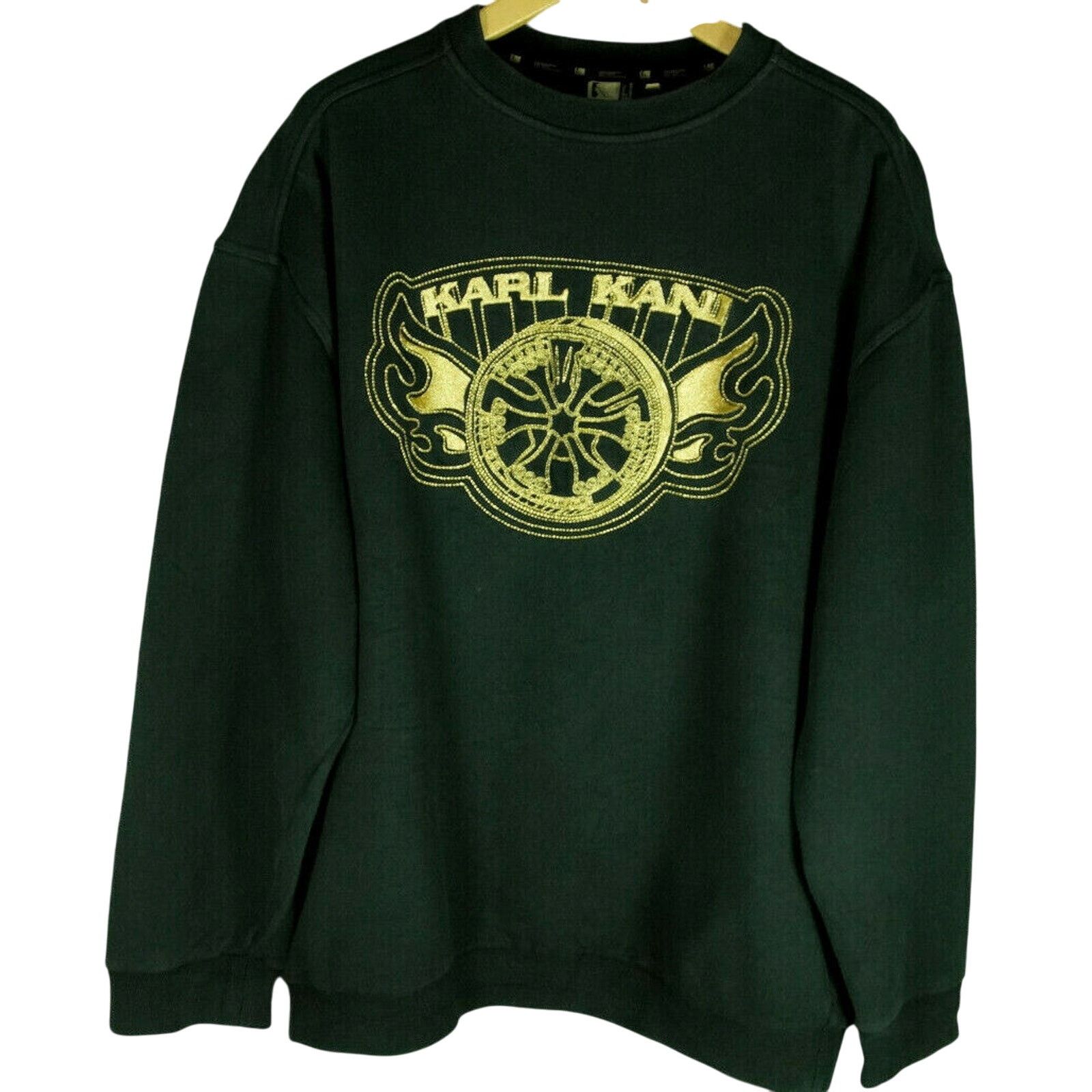 KARL KANI Men’s XL Vintage Sweatshirt Gold Logo 90s Hip Hop
