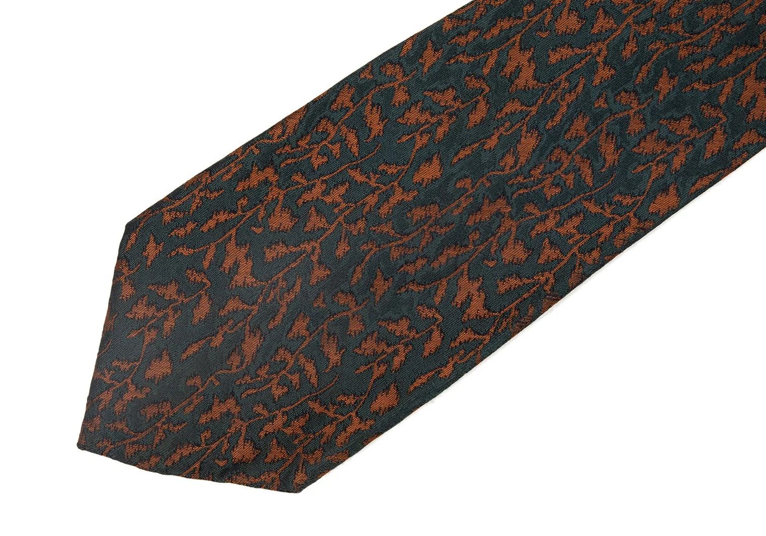 Jean Paul Gaultier Silk Jacquard Tie in Dark Blue and Light Brown Size ONE SIZE - 3 Thumbnail