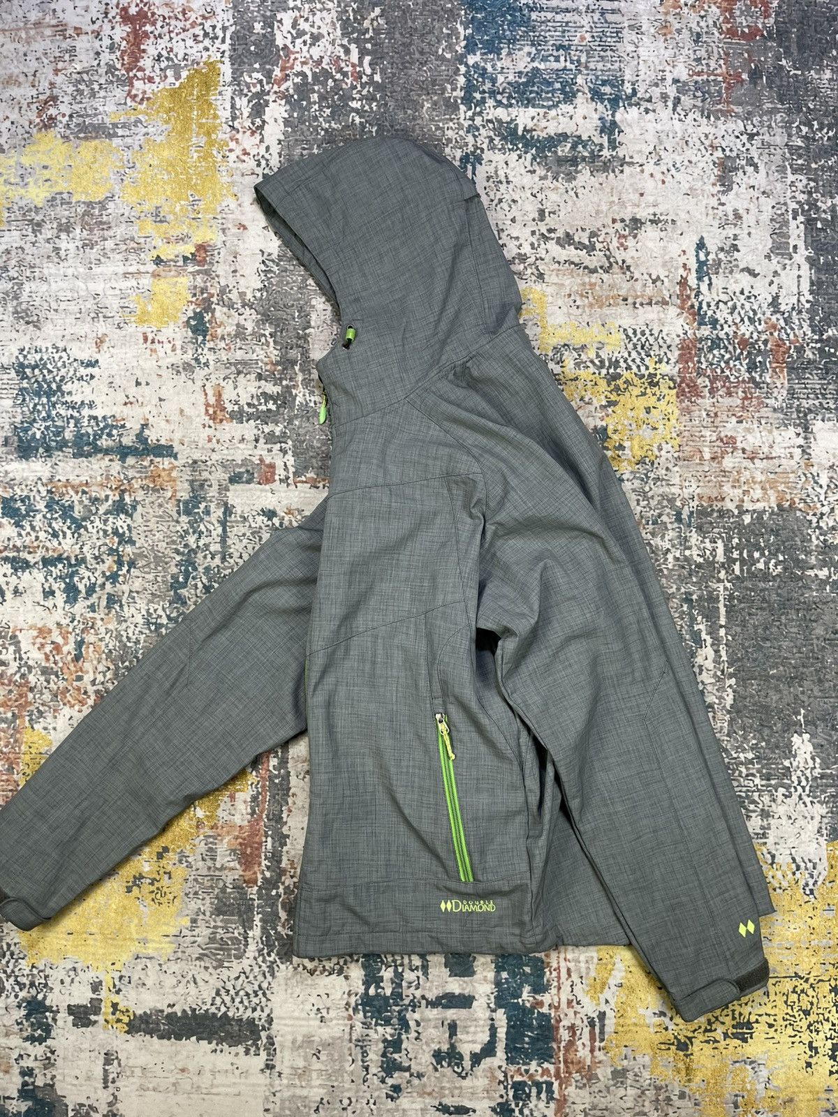Japanese Brand Double Diamond Softshell Neon Grey Jacket Size US M / EU 48-50 / 2 - 2 Thumbnail