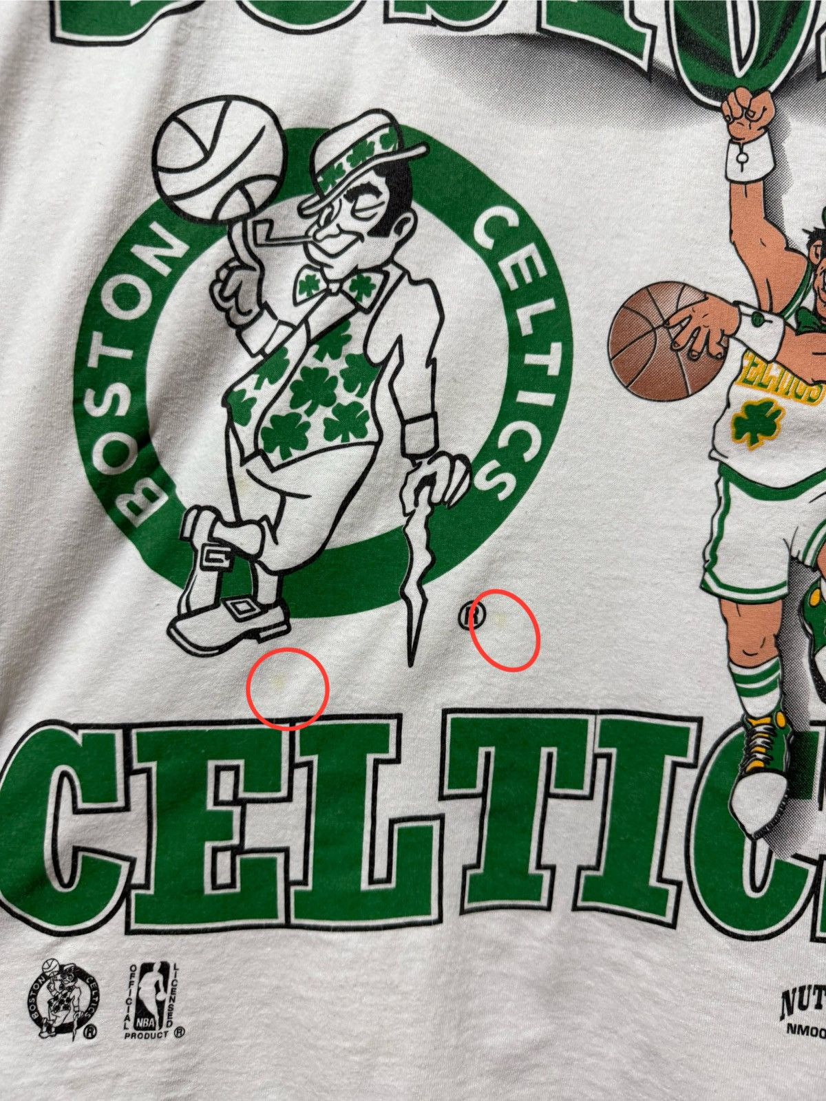 Nutmeg Vintage 90’s Nutmeg Boston Celtics NBA T-Shirt Y2K Hype Size US XL / EU 56 / 4 - 8 Thumbnail