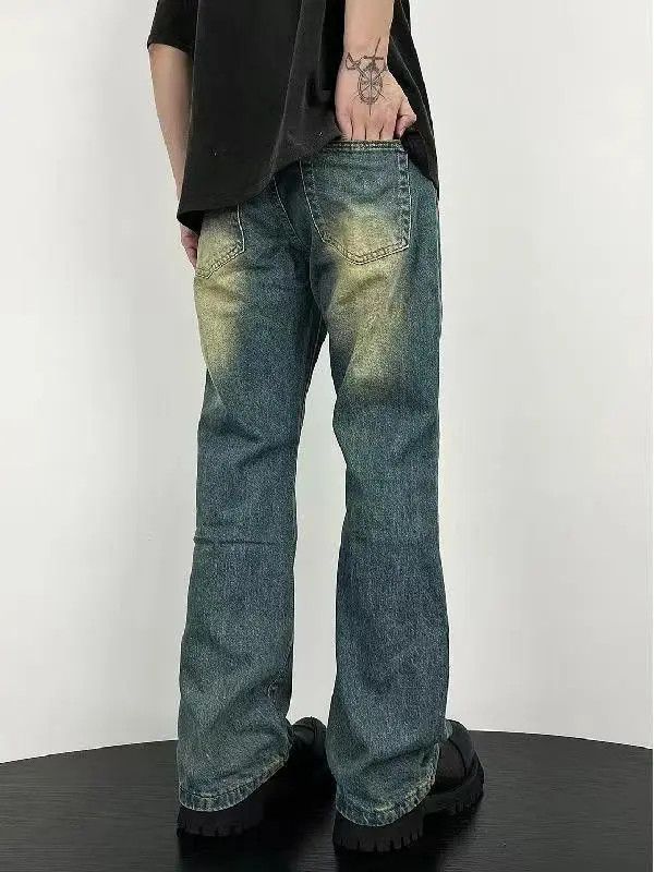 Designer × Japanese Brand × Vintage Vintage Yellow Clay Dye Washed Loose Flare Jeans Size US 31 - 2 Thumbnail