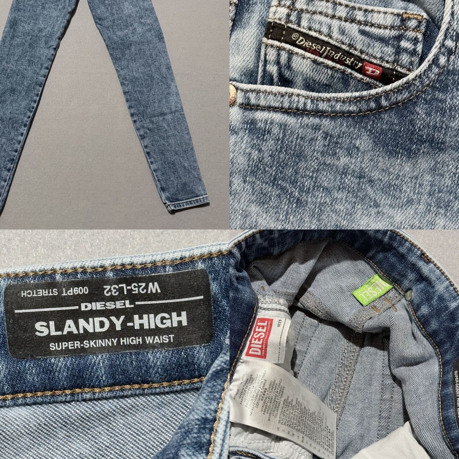 Diesel Diesel Slandy-High Skinny Jeans Women Blue Denim High Waist Zip Fly W25-L32 Size 42" / US 20 - 8 Thumbnail