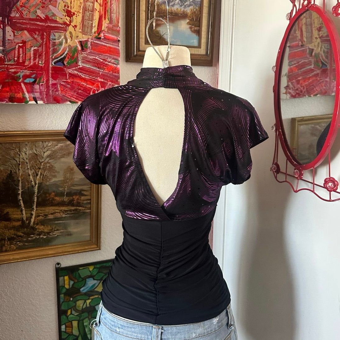 Other celine by champion purple black corset blouse Size M / US 6-8 / IT 42-44 - 3 Thumbnail
