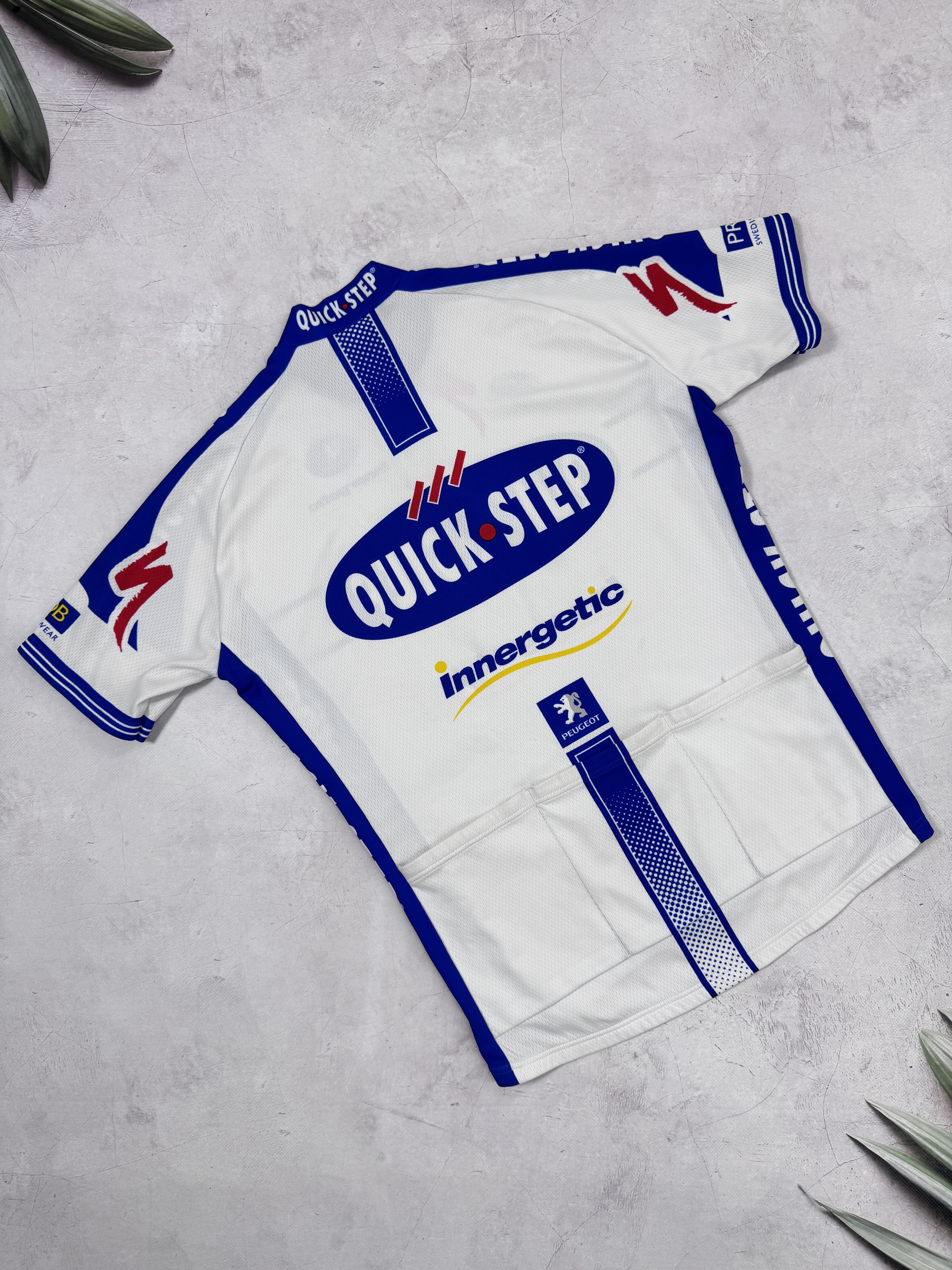 Sports Specialties Vintage Vermarc Quick Step Innergetic Peugeot Cycling Jersey Size US L / EU 52-54 / 3 - 12 Thumbnail