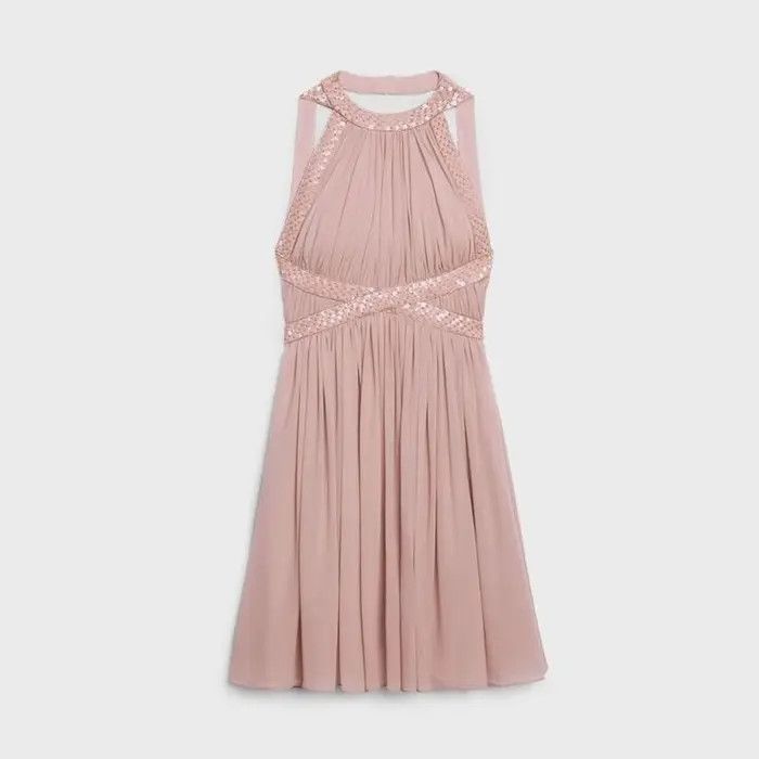 image of Celine O1W1Db10324 Midi Dress In Rose, Women's (Size Small)