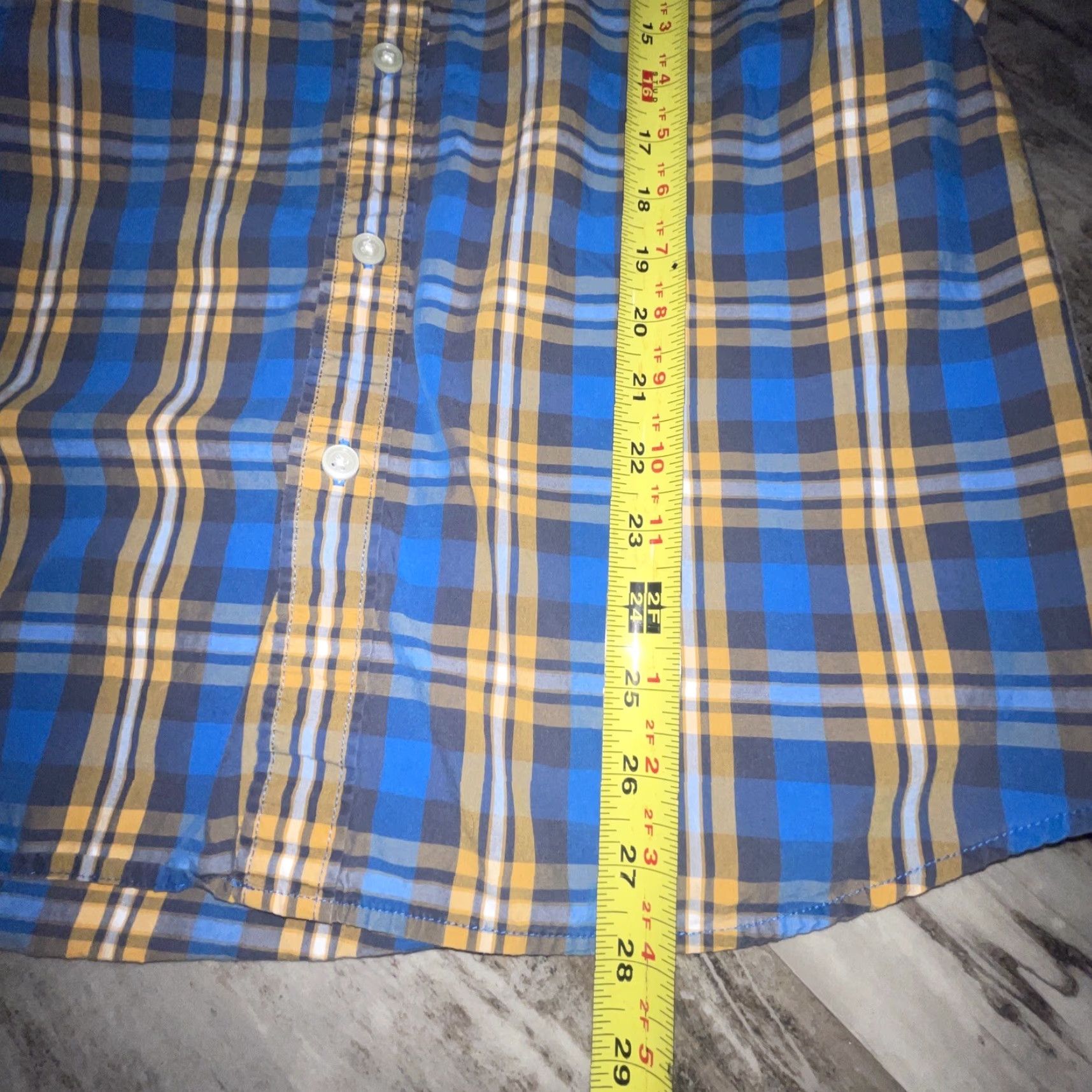 American Eagle Outfitters VINTAGE American Eagle Shirt Athletic Fit Large Blue Yellow Button Up Long Sleeve Mens Size US L / EU 52-54 / 3 - 7 Thumbnail