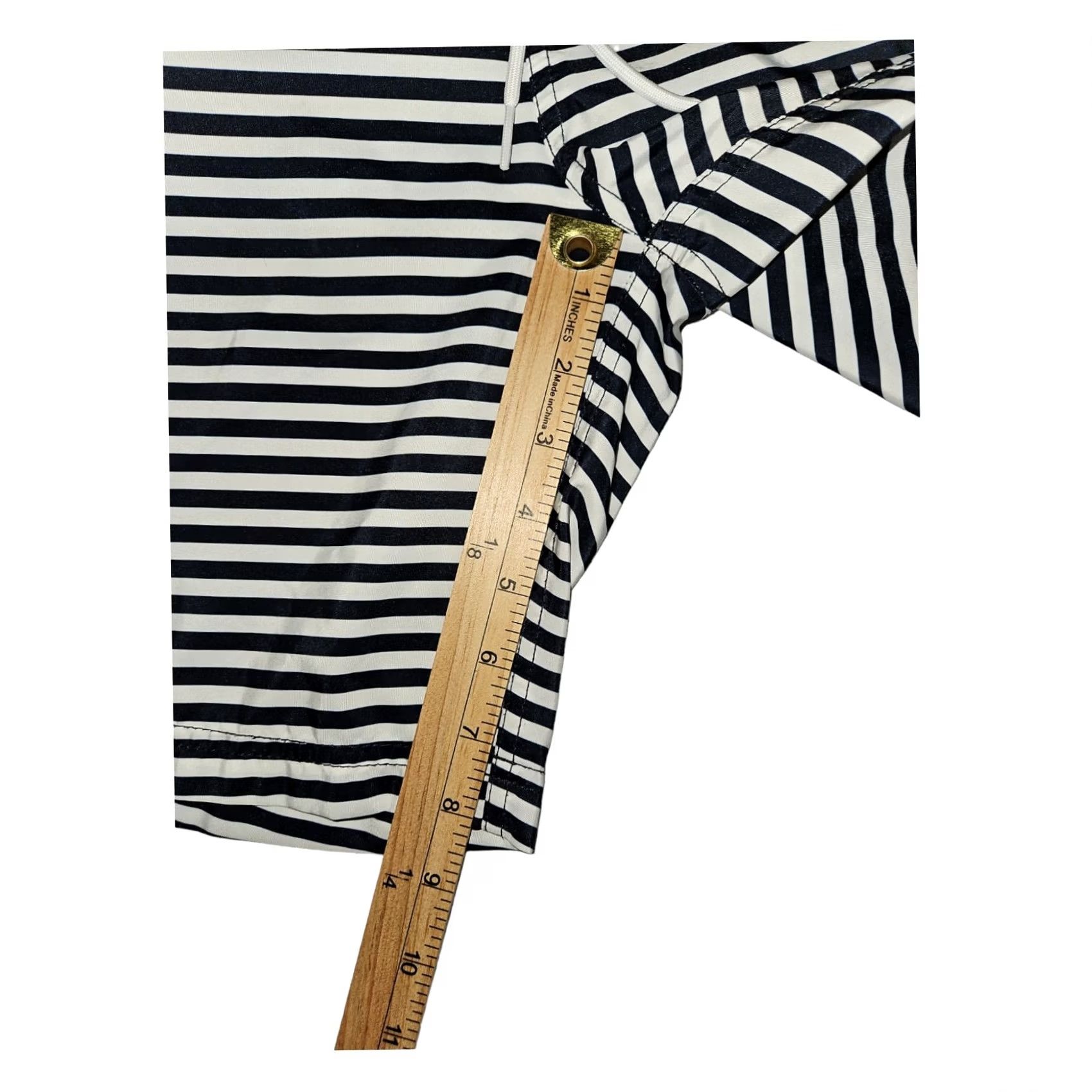 Nautica Nautica Swim Trunks Mens Large Blue Striped Beach Vacation Draw String Size ONE SIZE - 5 Thumbnail