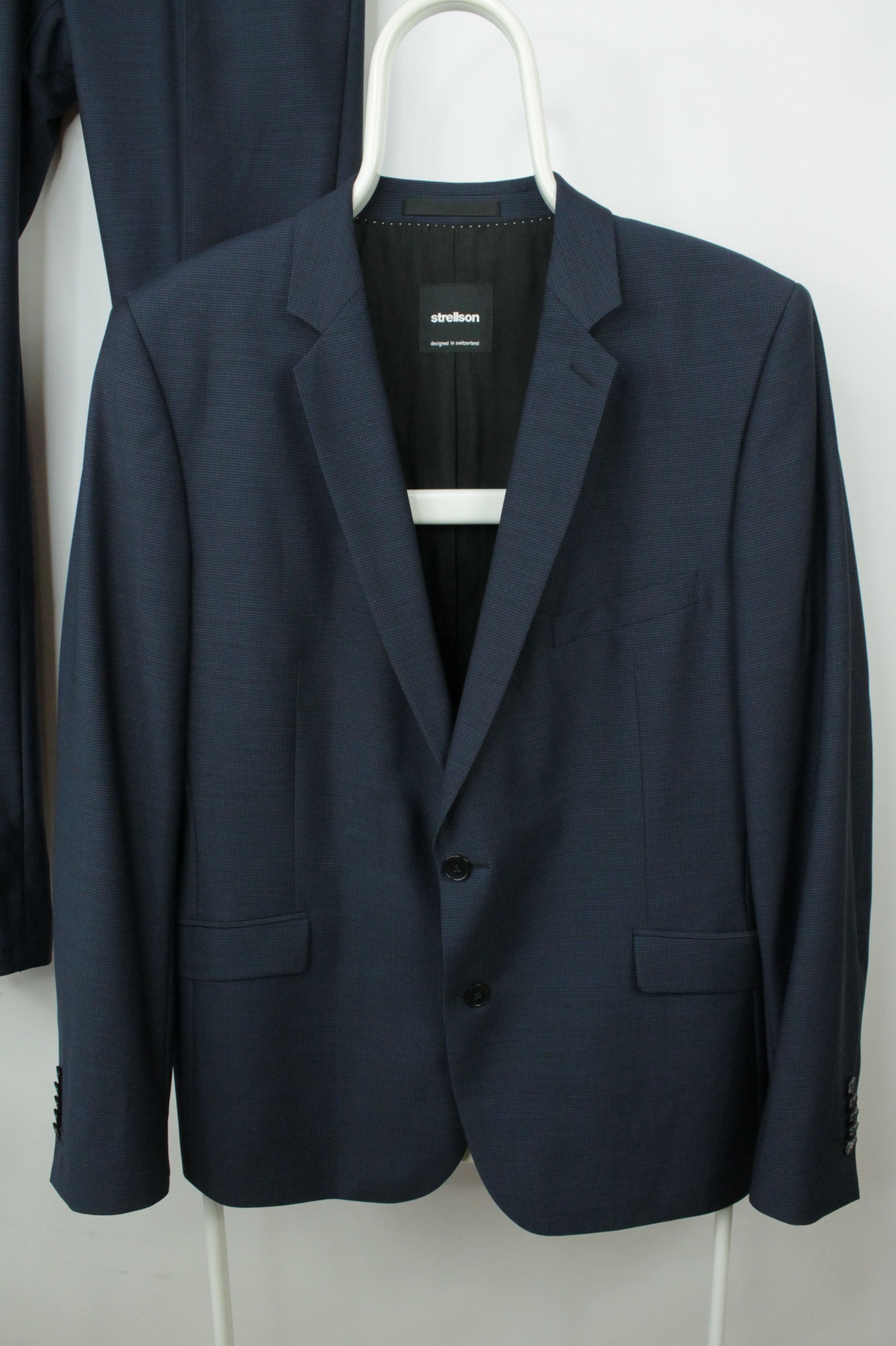 Strellson Strellson Allen/Mercer Slim Fit Blue Wool Formal Men's Suit Size 40R - 2 Thumbnail