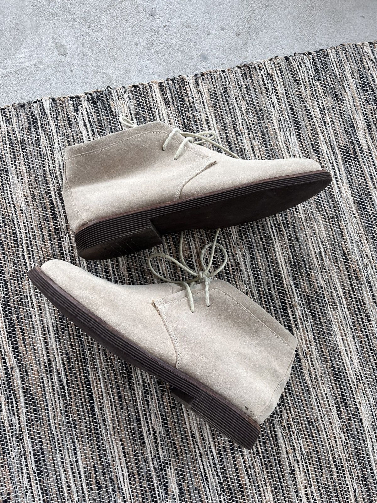 Giorgio Armani Vintage Emporio Armani Beige luxury Faded Suede Mid Loafers Size US 8 / IT 38 - 4 Thumbnail