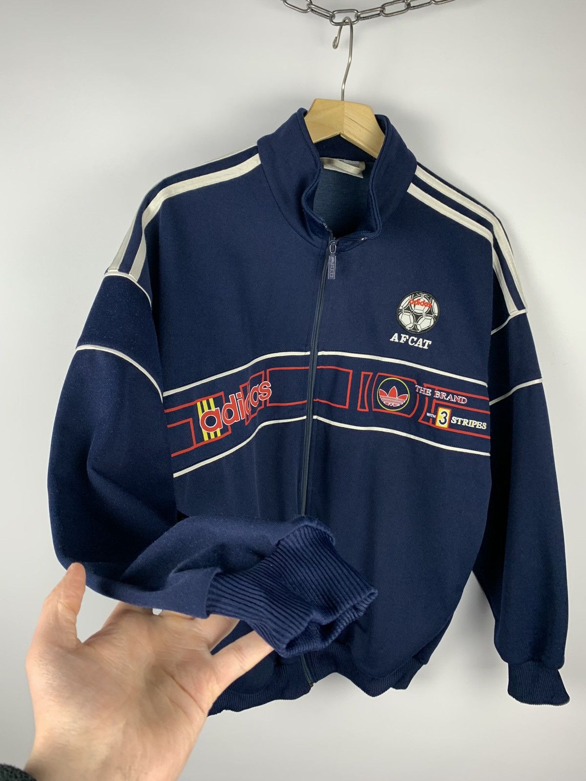 Adidas Adidas Afcat Vintage Retro Track Jacket 3-Stripes Size M Size US M / EU 48-50 / 2 - 4 Thumbnail