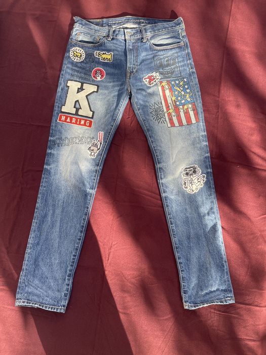 American Eagle Outfitters American Eagle x Keith Haring Patchwork Denim ...