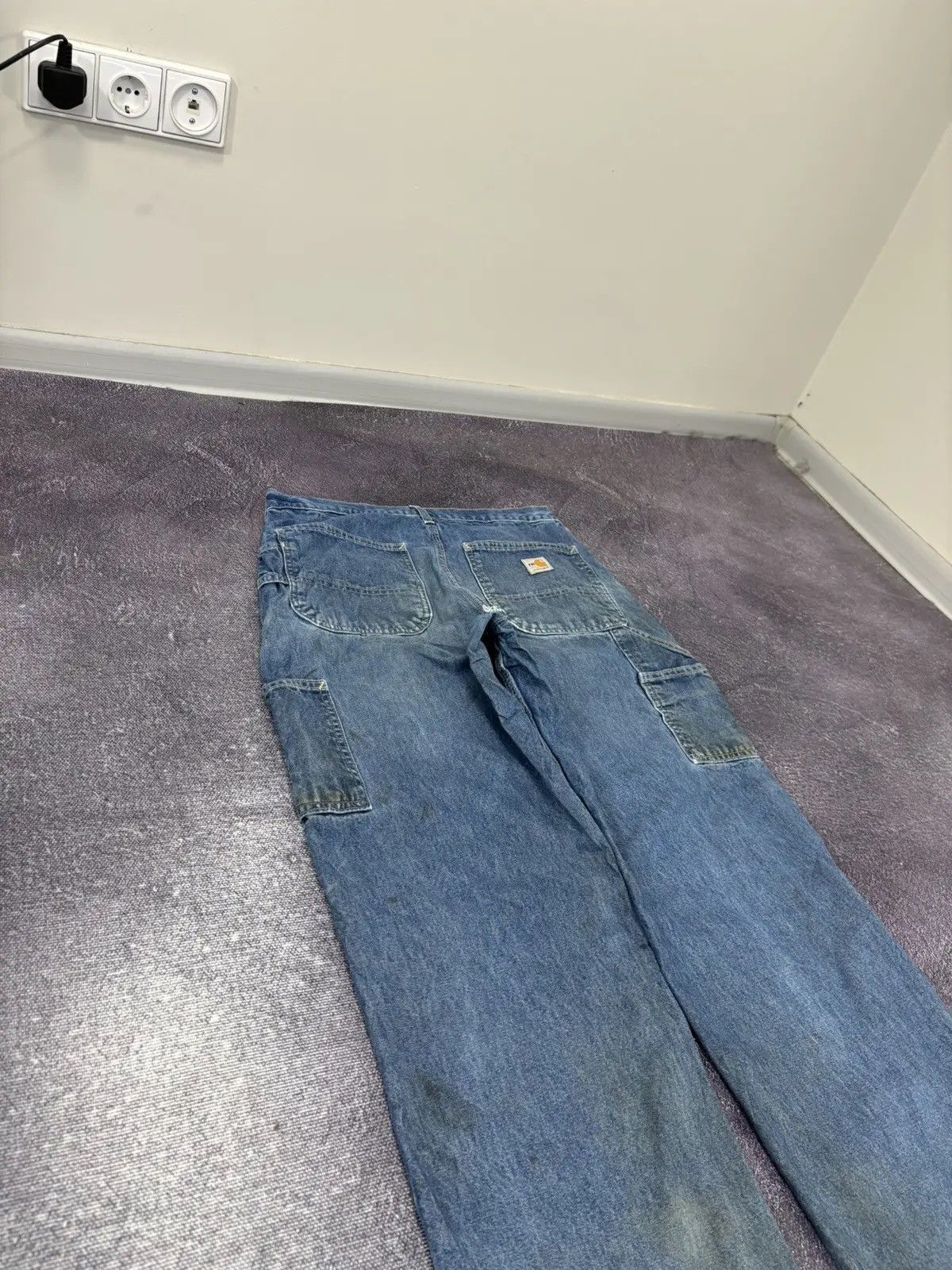 Carhartt × Vintage Vintage Carhartt Flame Resistant Blue Work Denim Hype Jeans Size US 31 - 3 Thumbnail
