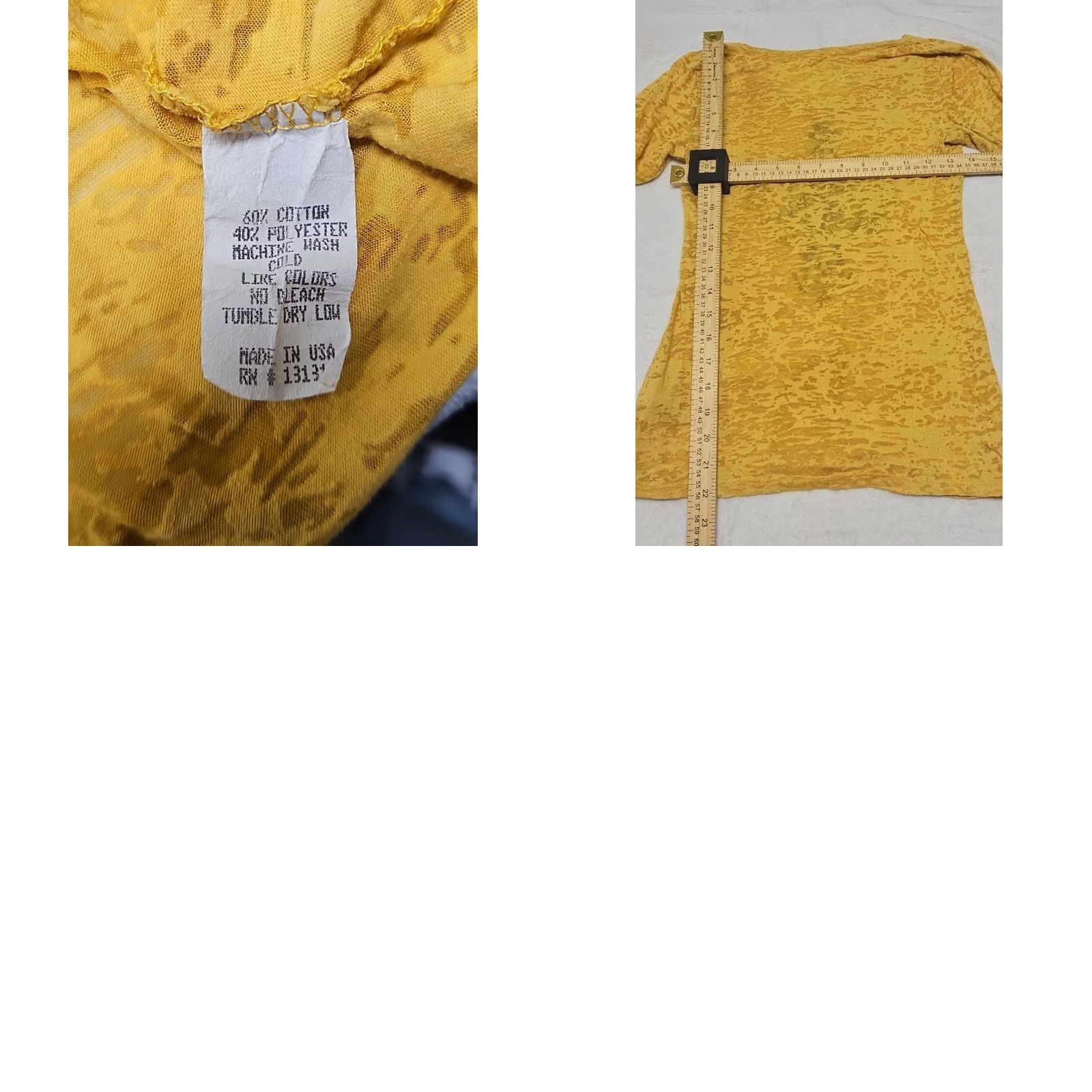 Vintage Fleur de Lis Yellow Long Sleeve Top Women’s L Burnout Y2K USA Graphic Knit Size L / US 10 / IT 46 - 8 Thumbnail