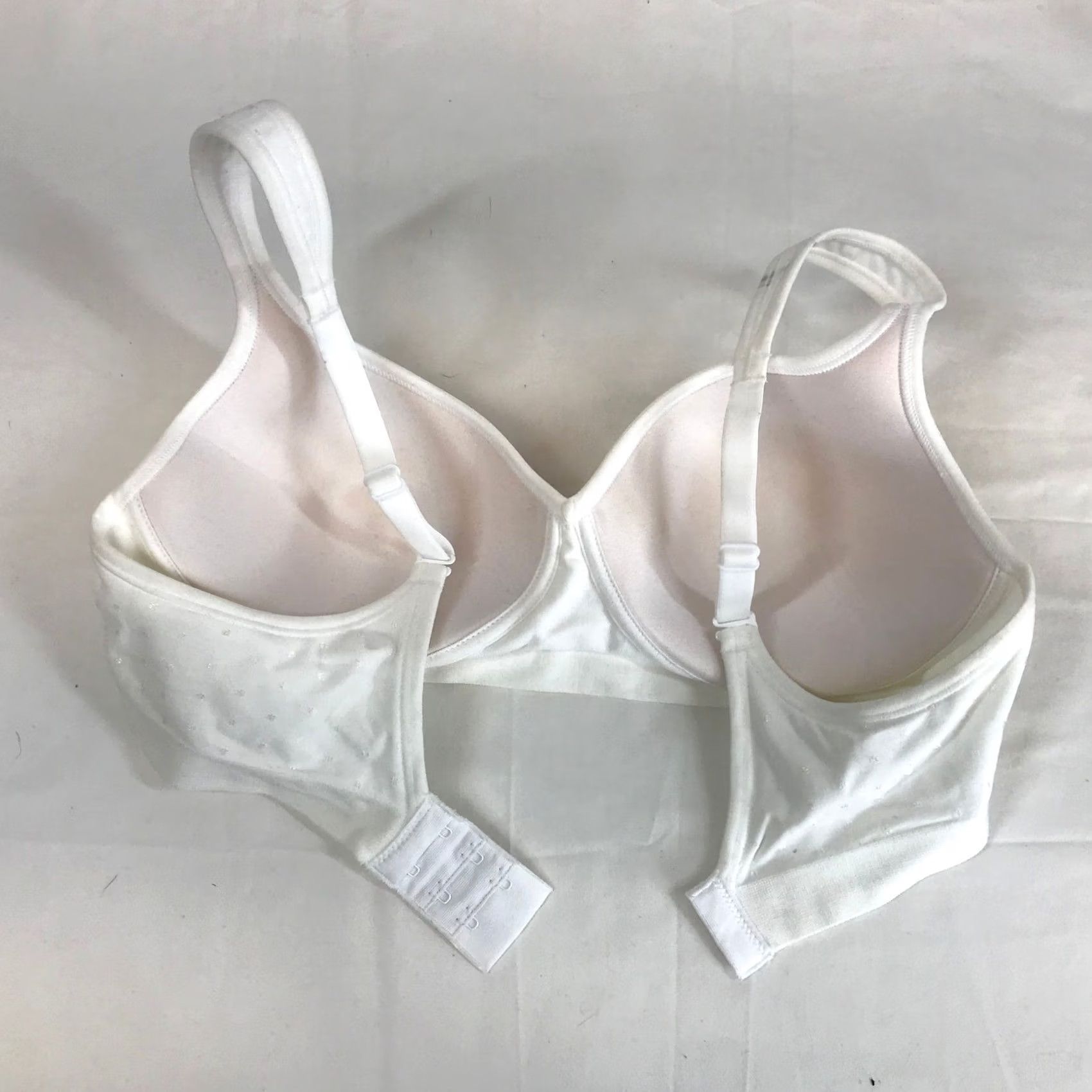Vintage Bali Shirt Bra Womens 36B White Comfort Revolution Polka Dot Wireless B540 Non Wired Size ONE SIZE - 4 Thumbnail