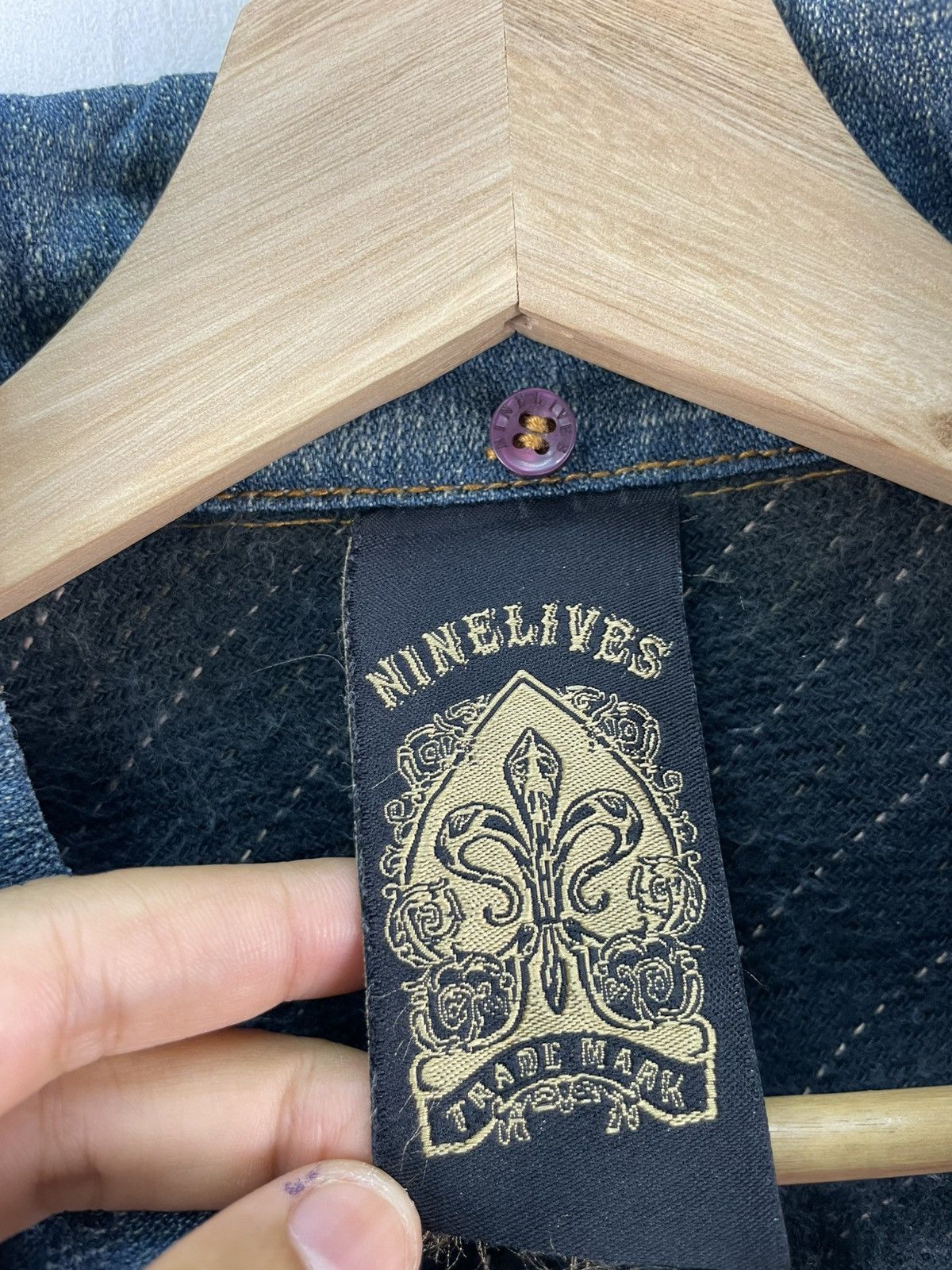 Nine Lives × Vintage Vintage Nine Lives Denim Jacket Faded Wash Rabbit Fur Lining Size US M / EU 48-50 / 2 - 3 Thumbnail