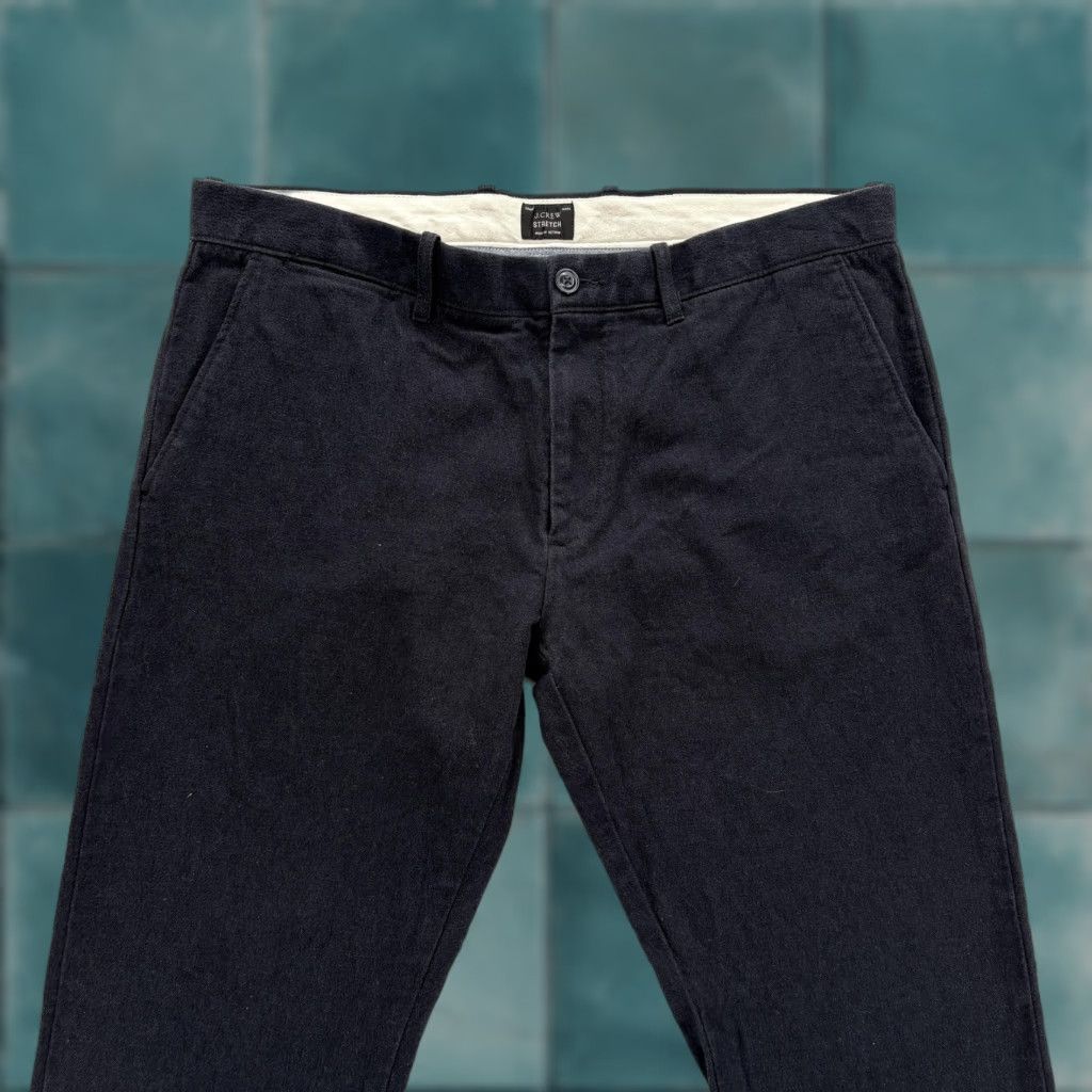 J.Crew J.Crew 484 Slim Pants Mens 35x32 Navy Blue Stretch Chino Casual Brushed Twill Size US 35 - 1 Thumbnail