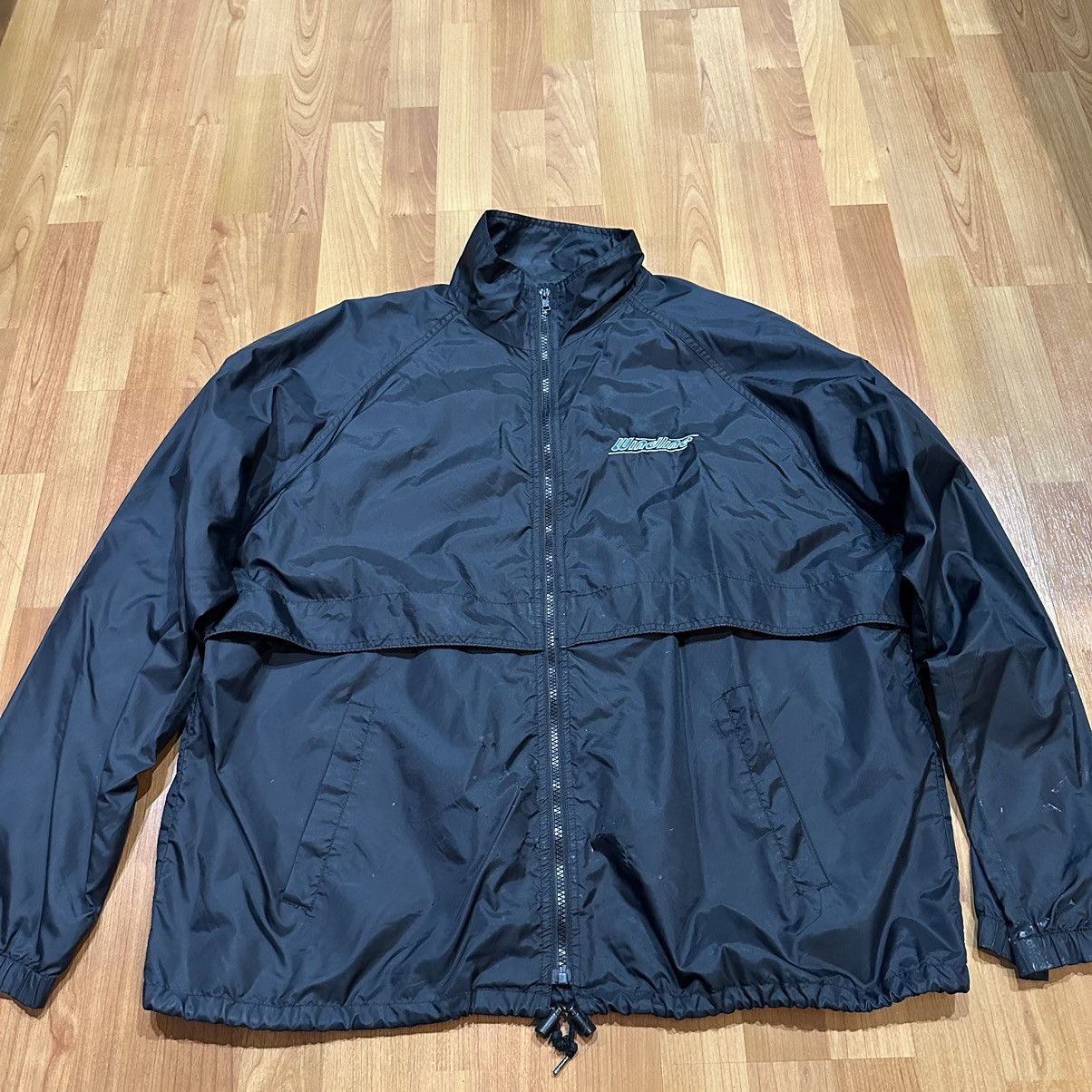 Vintage Black Windbreaker Jacket with embroidered logo Size US L / EU 52-54 / 3 - 3 Thumbnail