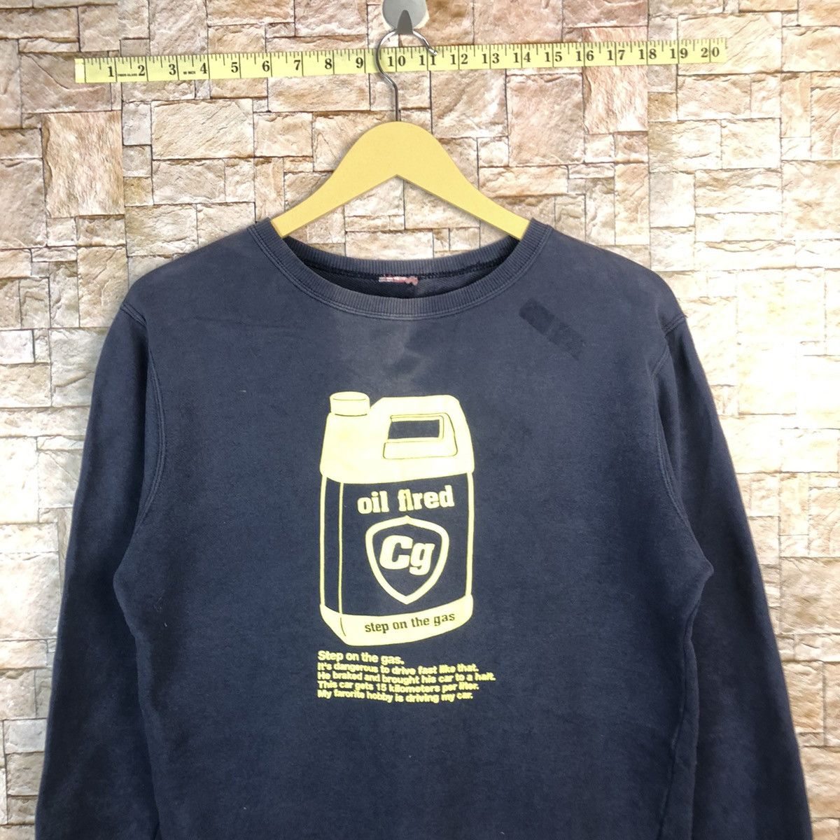 Japanese Brand × Vintage Japan step on the gas Dark Blue Sweatshirt #A511 Size US S / EU 44-46 / 1 - 2 Thumbnail