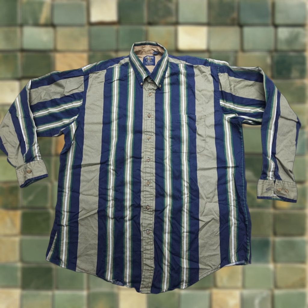 Vintage VINTAGE Salmon River Traders Shirt Mens 2XLT Striped Twill Work Western Size US XXL / EU 58 / 5 - 1 Thumbnail