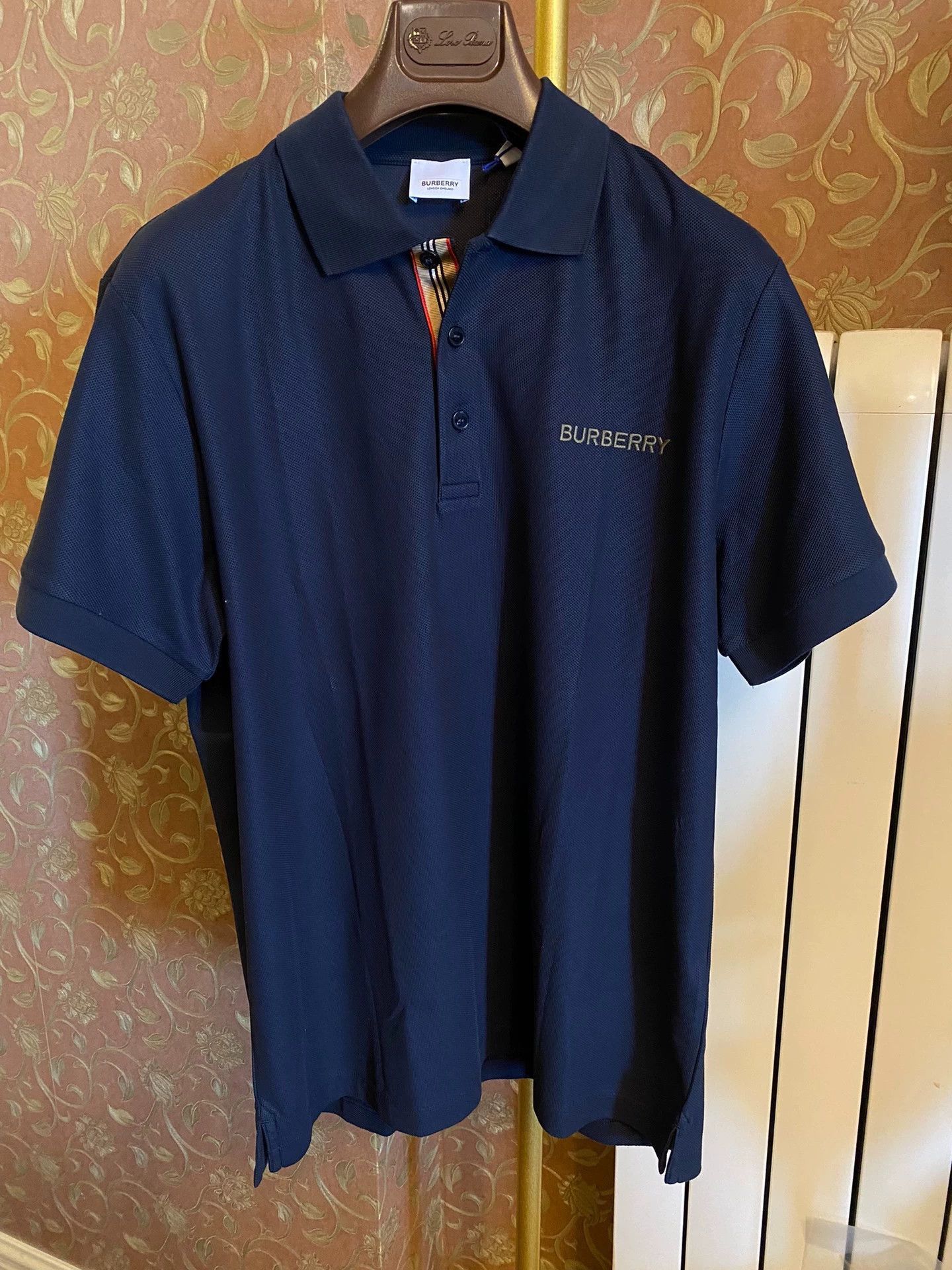 Burberry Blue Short Sleeve Polo Shirt - Size L Size US L / EU 52-54 / 3 - 1 Thumbnail