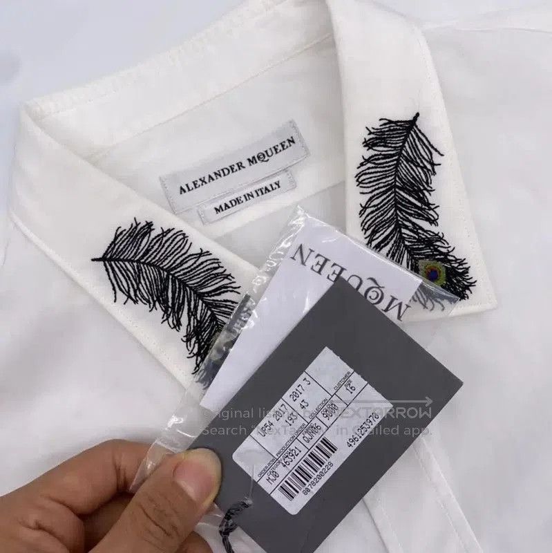 Alexander McQueen Alexander McQueen White Cotton Long Sleeve Shirt . Size US L / EU 52-54 / 3 - 6 Thumbnail