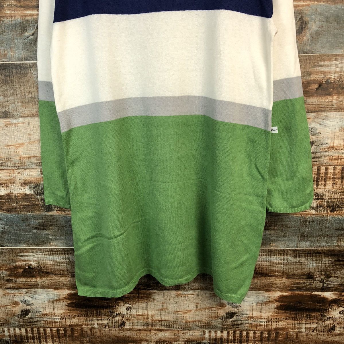 Homespun Knitwear × Japanese Brand × OVER THE STRiPES Kawa Okada Stripe Knitwear #A1253 Size L / US 10 / IT 46 - 6 Thumbnail