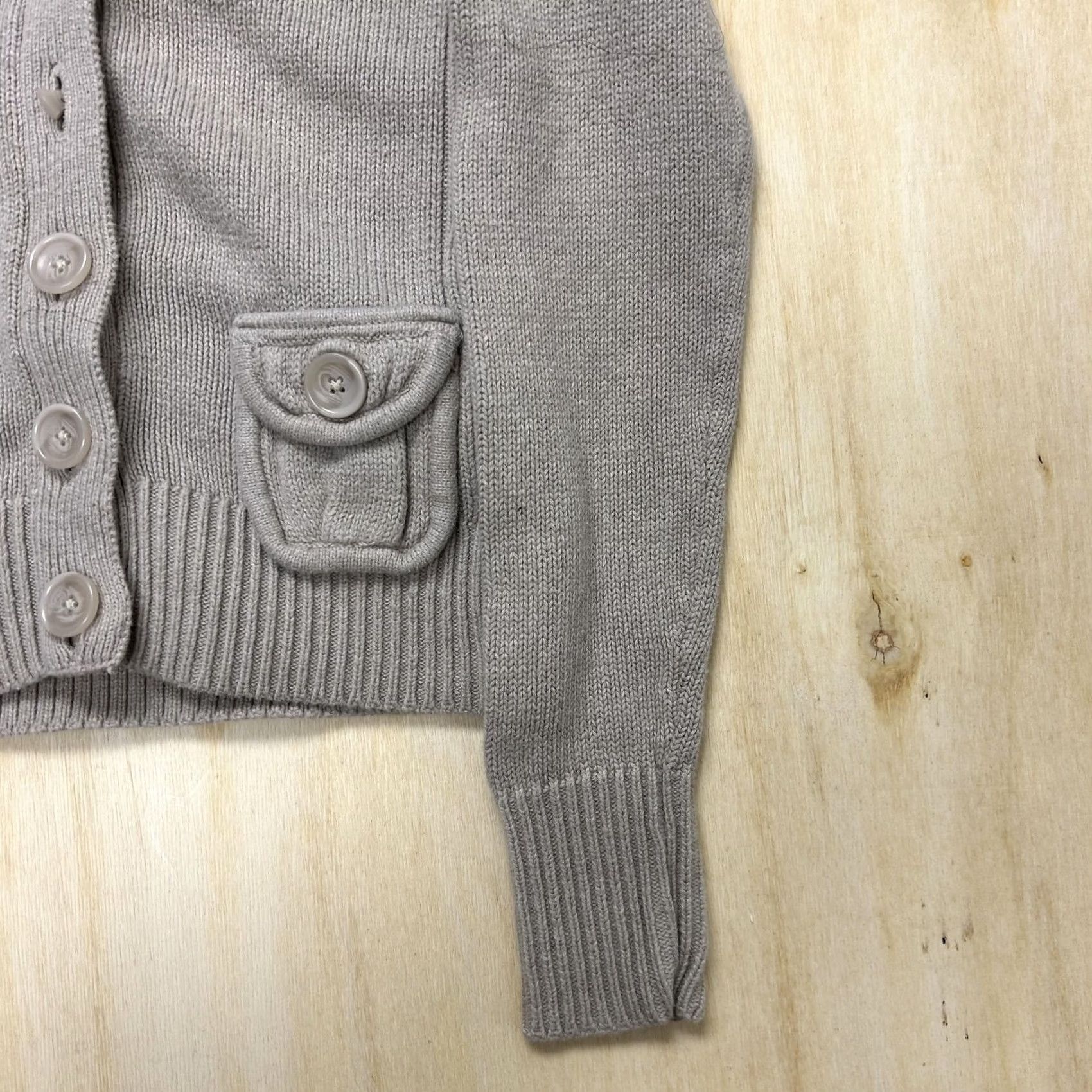 Old Navy Y2K Old Navy Cardigan Sweater Women Medium Gray Hooded Button Front Pockets Knit Size M / US 6-8 / IT 42-44 - 2 Thumbnail