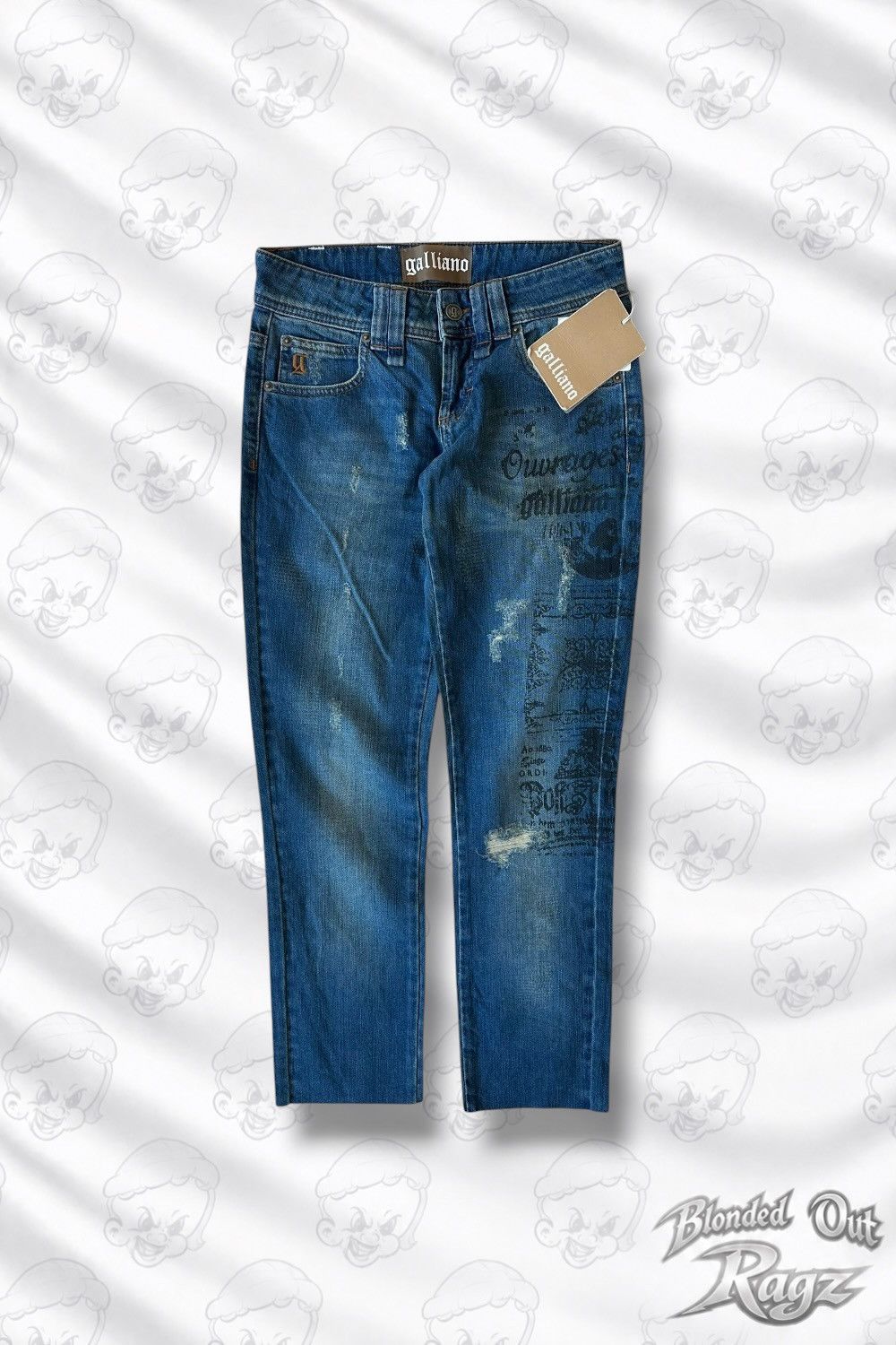 John Galliano Galliano Newspaper Gothic Denim New Size US 26 / EU 42 - 1 Thumbnail
