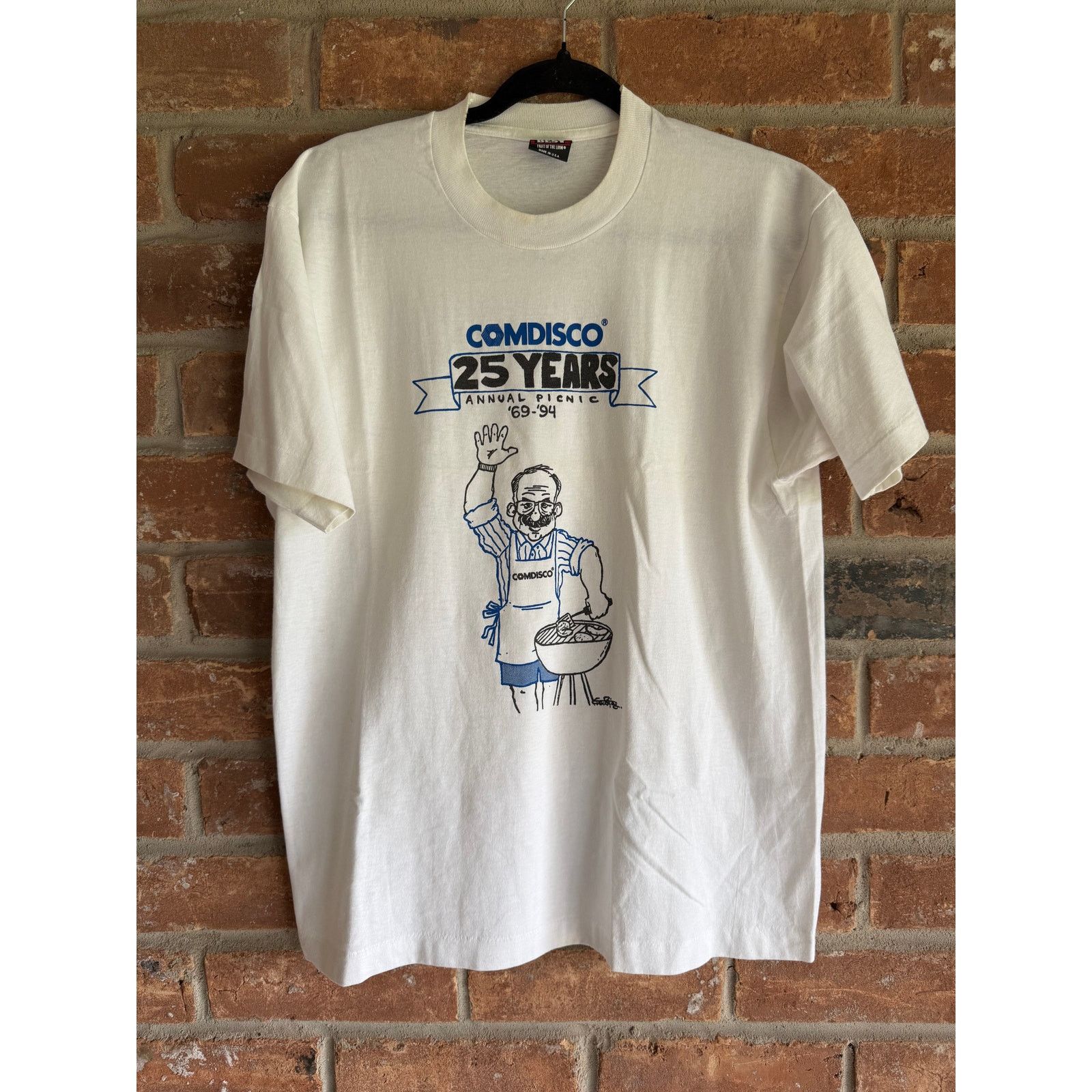 Fruit Of The Loom 1994 Comdisco Picnic Tee Single Stitch USA White Large Size US L / EU 52-54 / 3 - 1 Thumbnail