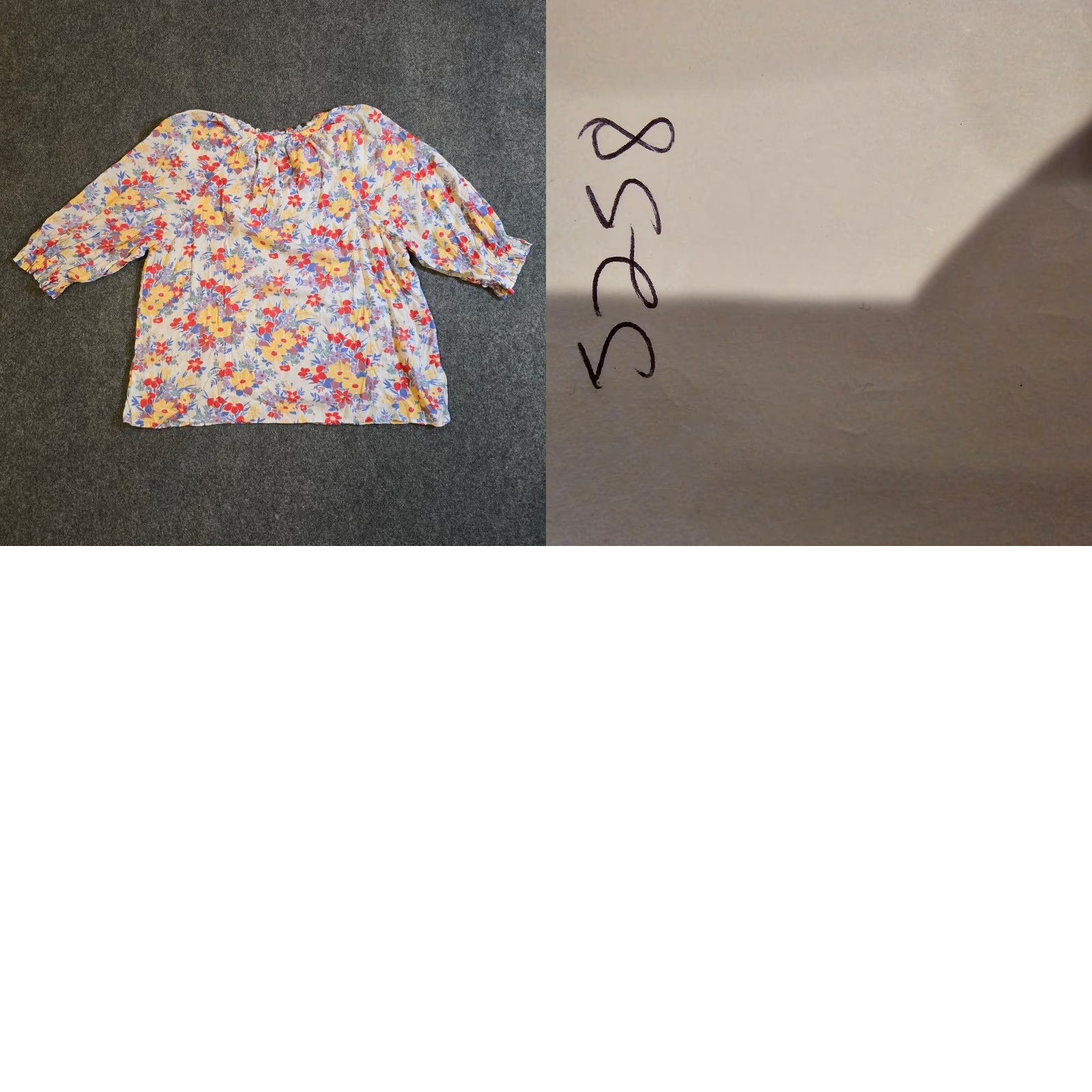 CO Jones & Co Top Womens 1X White Yellow Floral V Neck Peasant 3/4 Sleeve Casual Shirt Womens (Plus) Size XL / US 12-14 / IT 48-50 - 8 Thumbnail