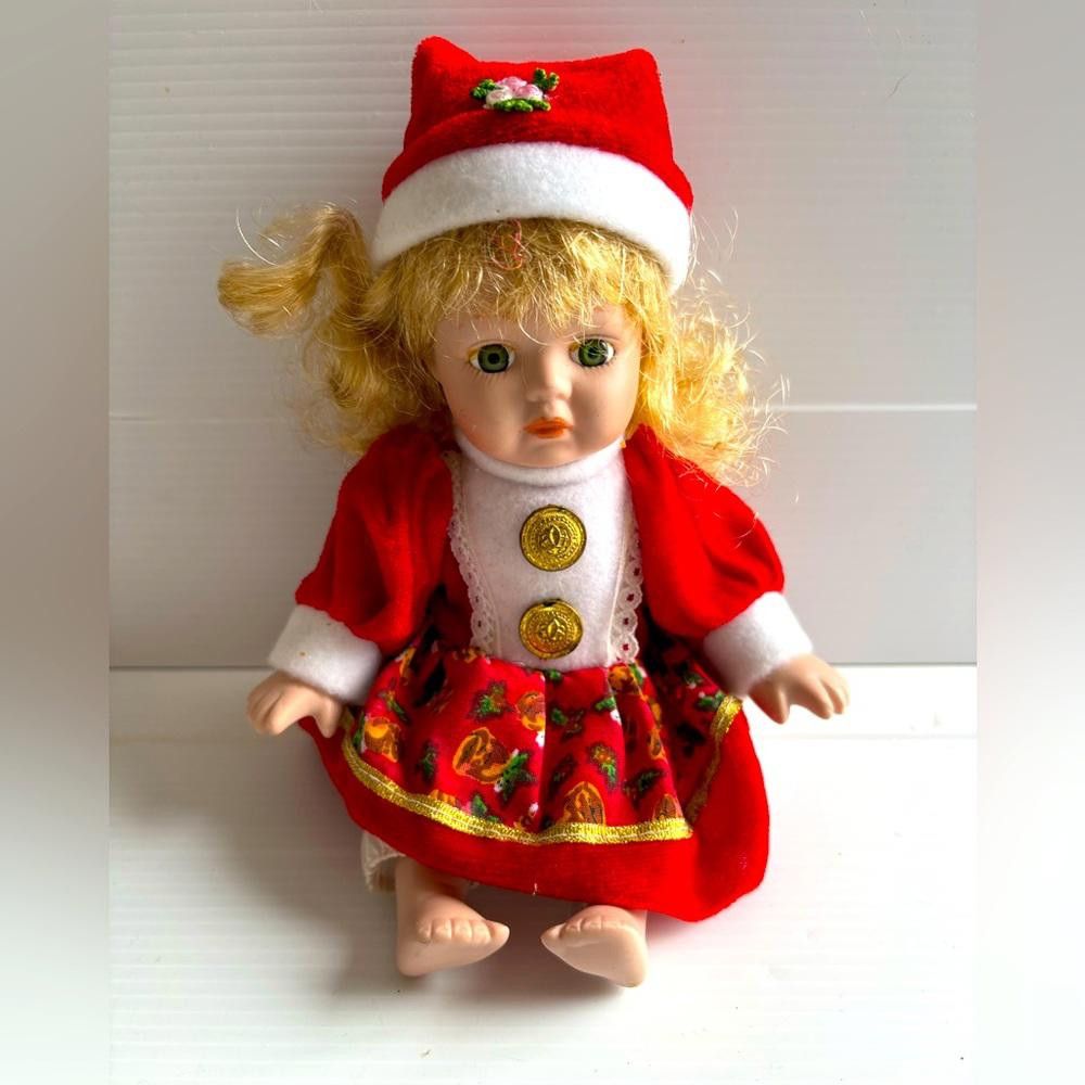 Designer Vintage Porcelain Christmas Doll Size ONE SIZE - 1 Thumbnail