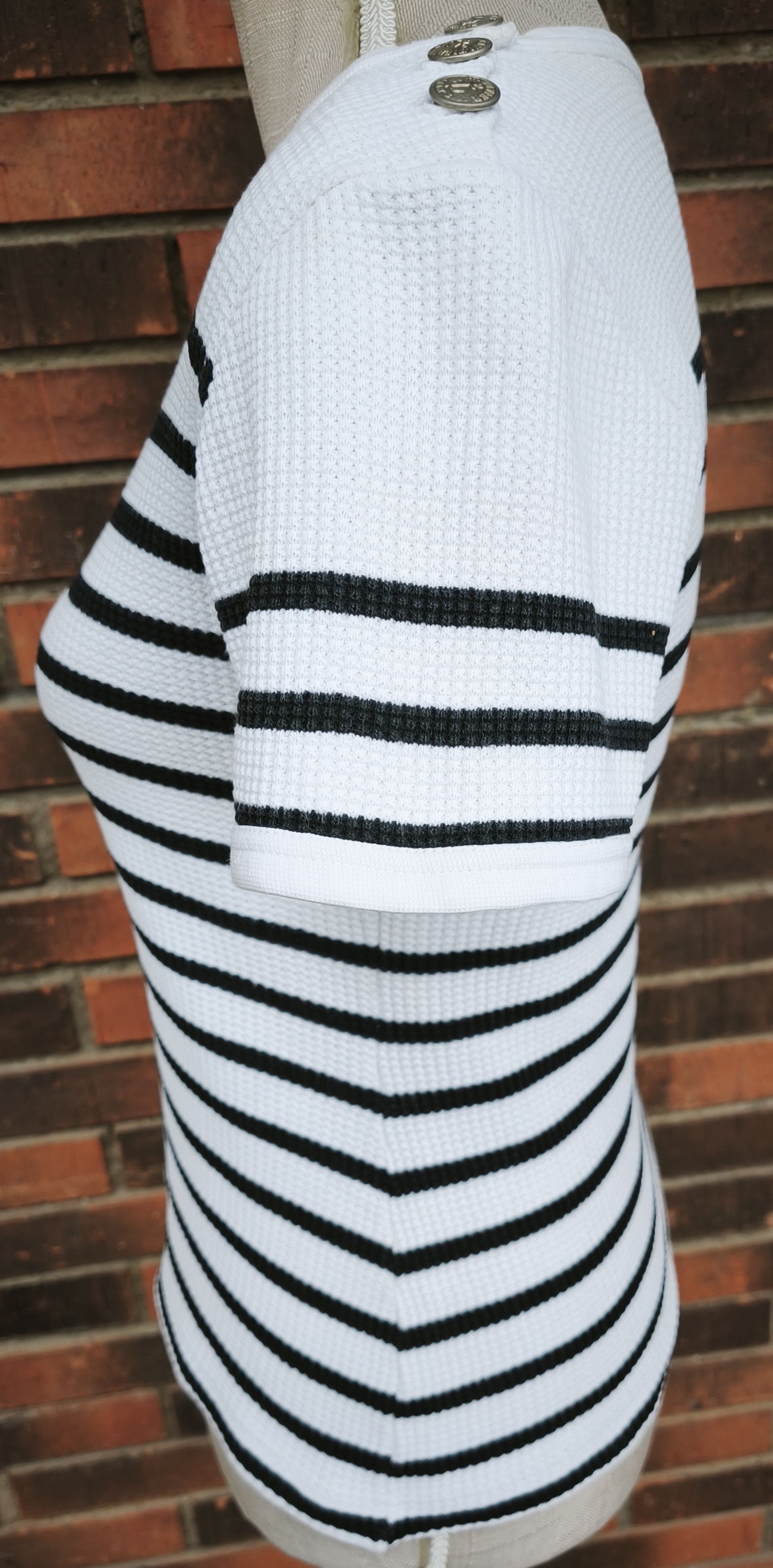 Jean Paul Gaultier 90's - Gaultier Jeans- Textured stripes cotton tshirt Size M / US 6-8 / IT 42-44 - 6 Thumbnail
