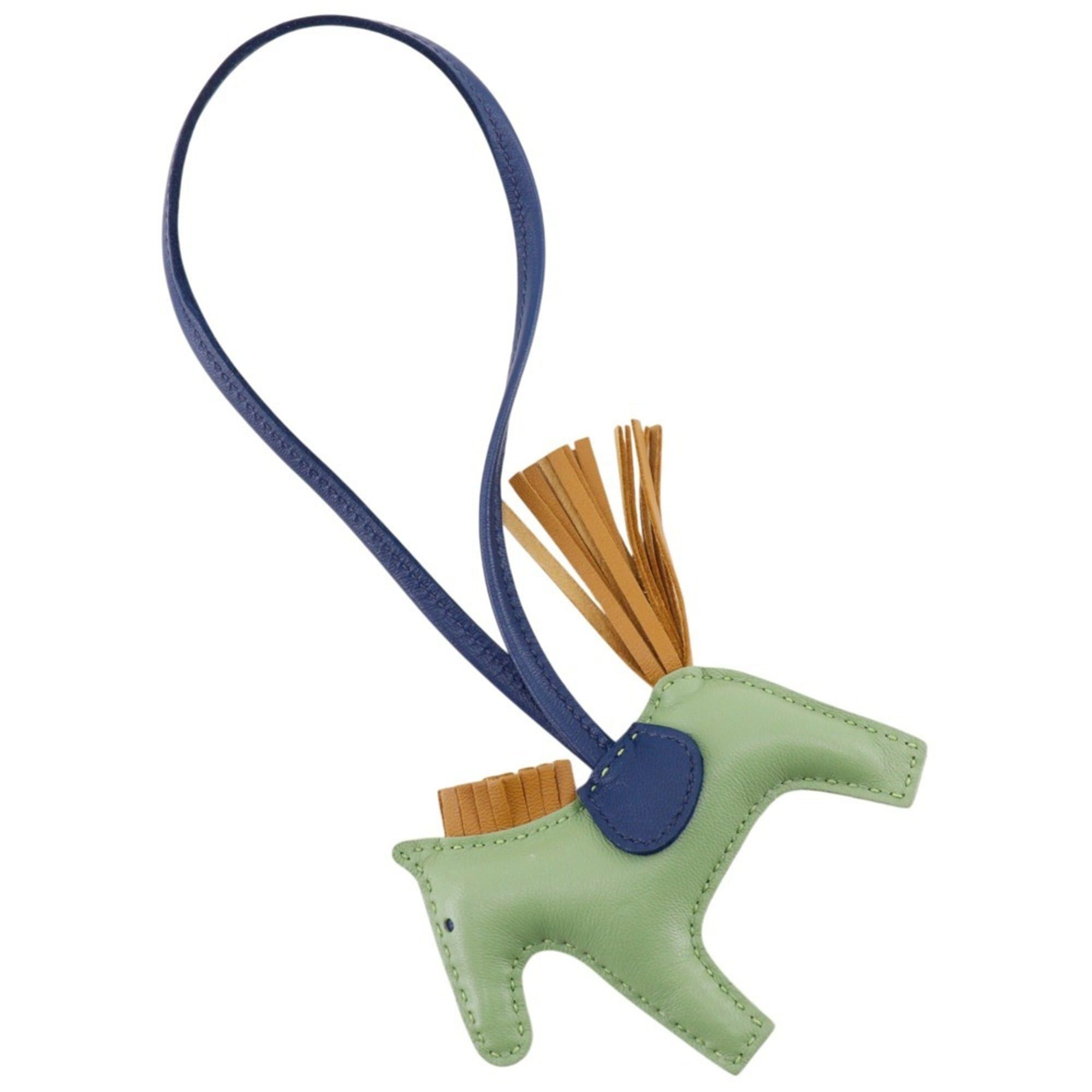 Hermes Hermes Rodeo Charm PM, Agneau Milo, Vert Cricket x Bleu Malte Sesame, Made in France, ZFS PM Size ONE SIZE - 1 Thumbnail