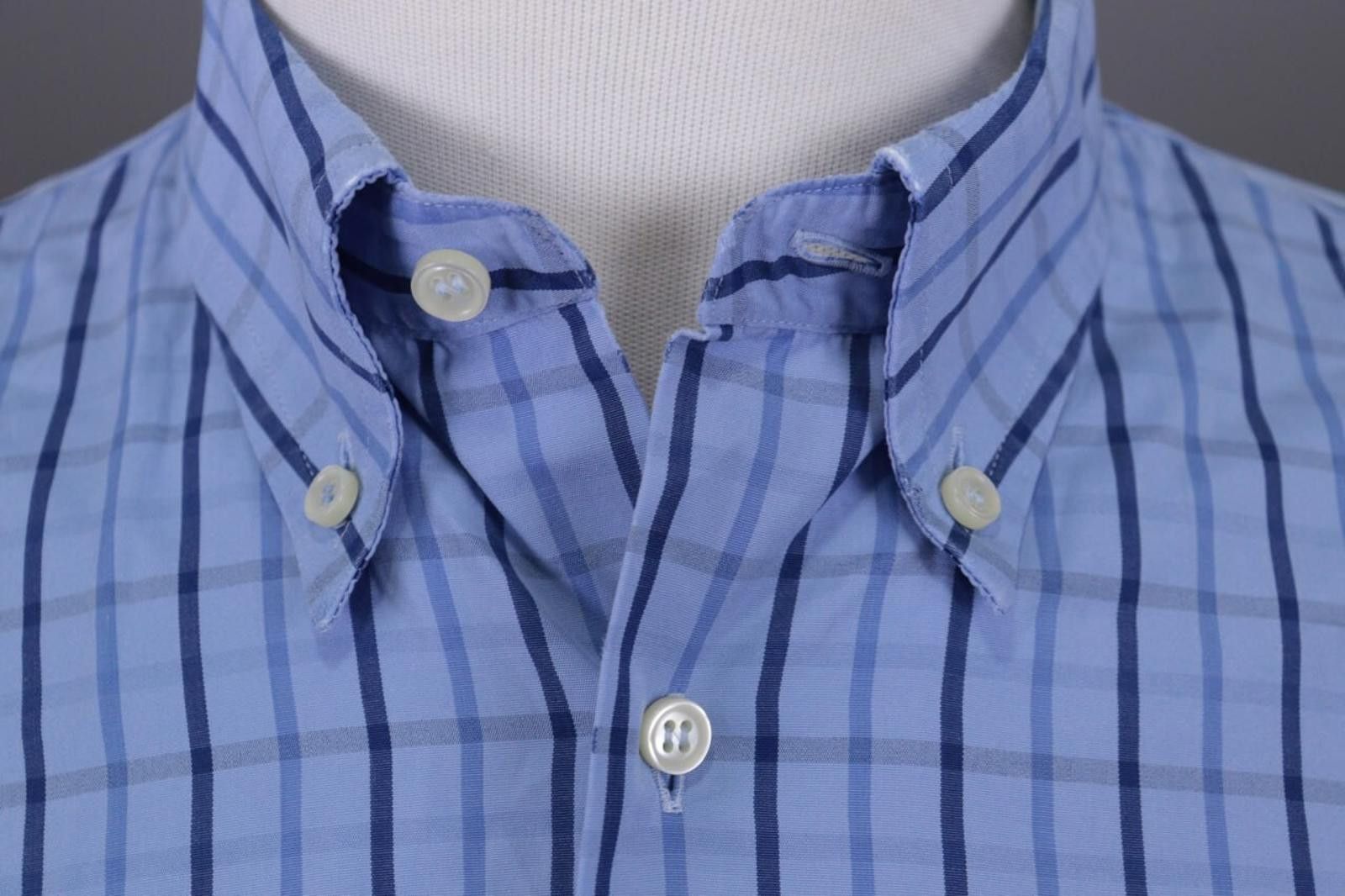 Designer Burberry London Blue Check Button Down Shirt Size L Size US L / EU 52-54 / 3 - 3 Thumbnail