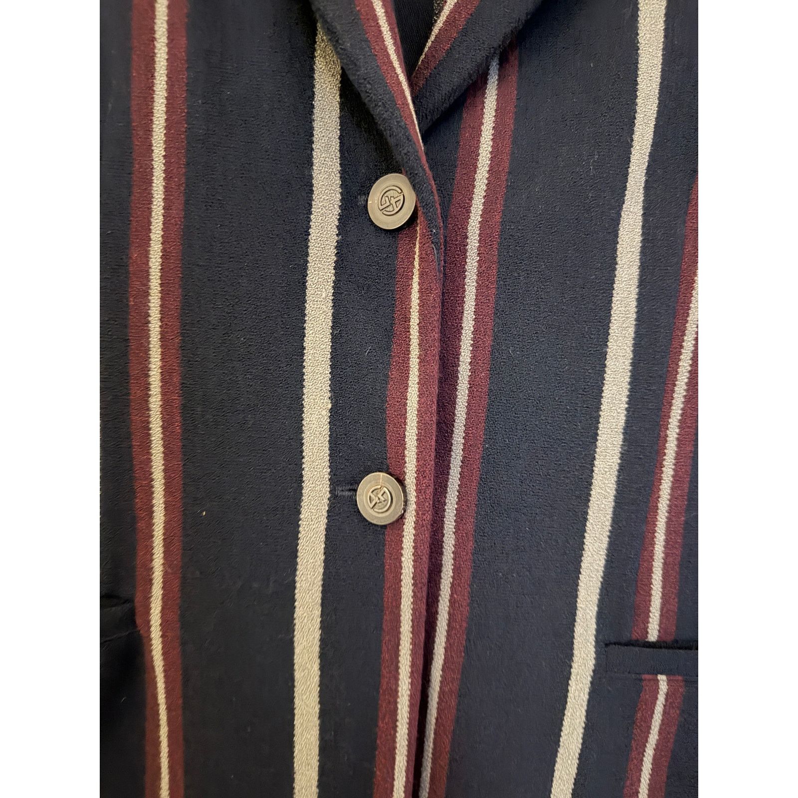 Giorgio Armani Giorgio Armani Multicolor Striped Wool Jacket Size L / US 10 / IT 46 - 7 Thumbnail