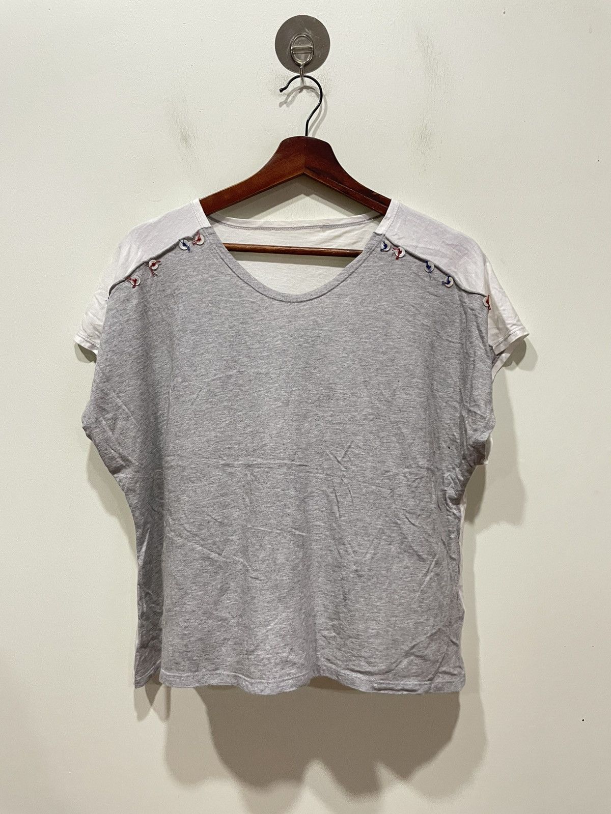 Sunao Kuwahara Japanese Brand Two Tone Blouse Size M / US 6-8 / IT 42-44 - 1 Thumbnail