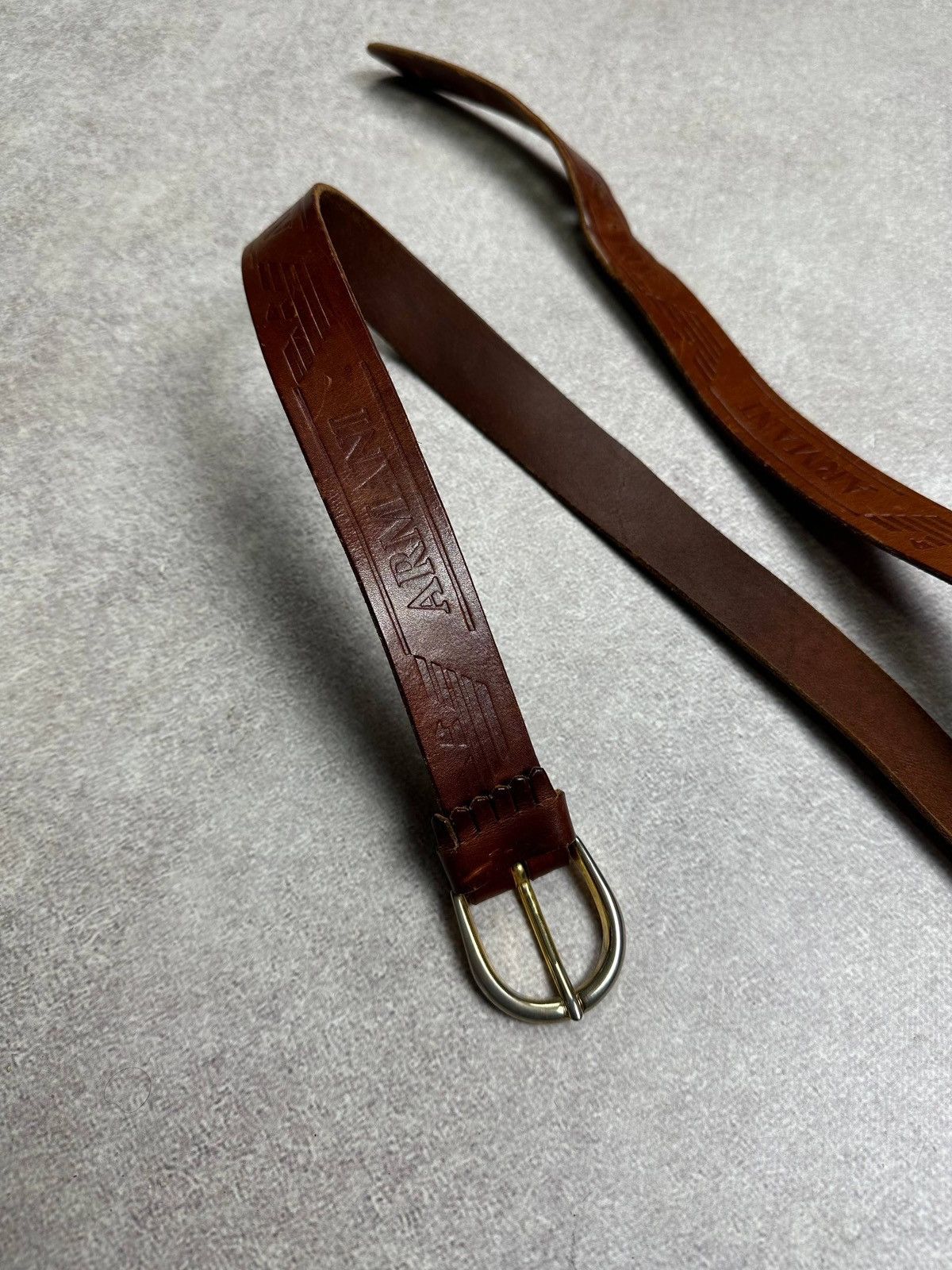Armani Vintage Emporio Armani Y2K Leather Belt Rare Os Size ONE SIZE - 2 Thumbnail