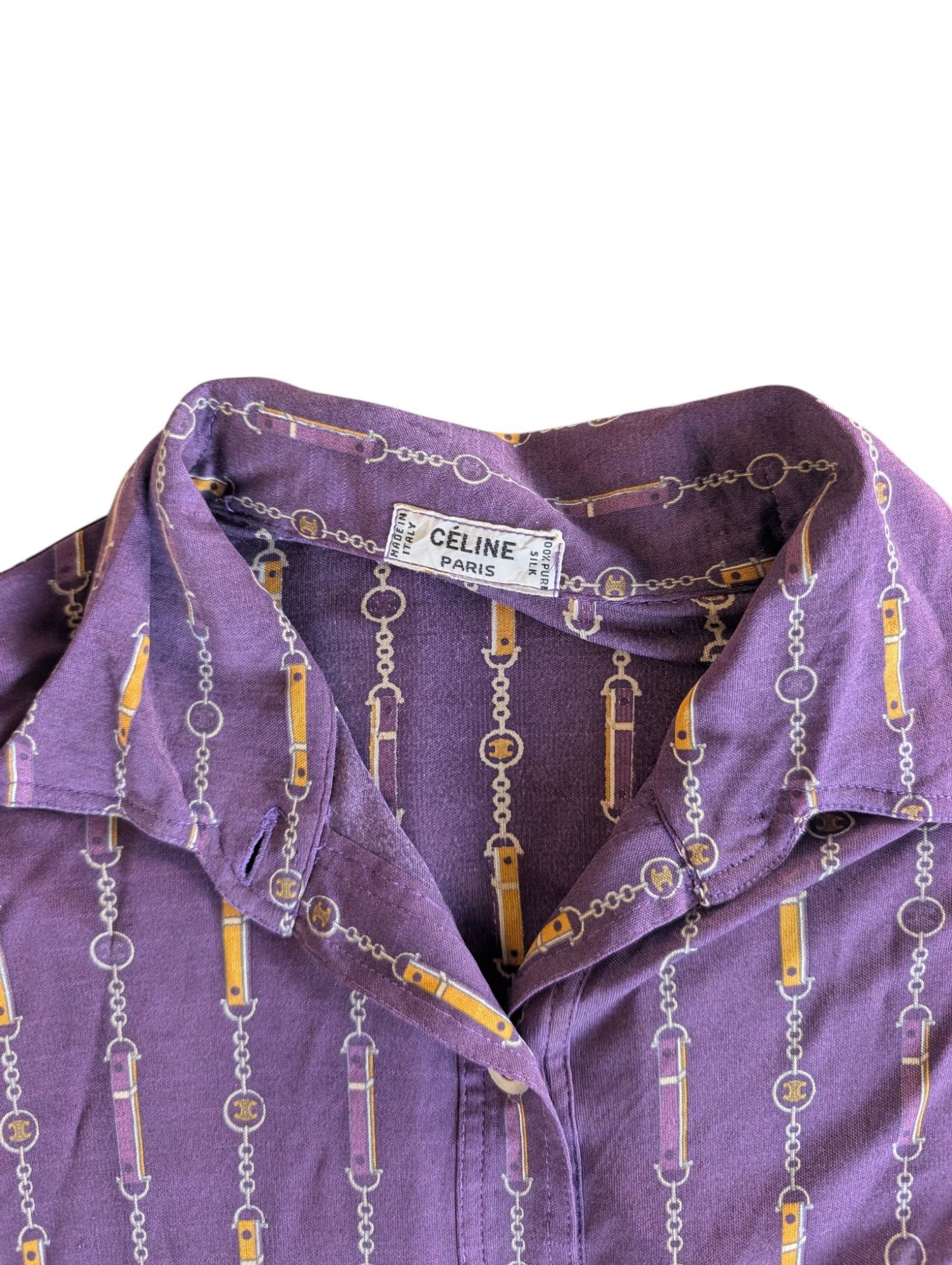 Celine Vintage 70 Celine Italy Silk Button Shirt Size US M / EU 48-50 / 2 - 4 Thumbnail