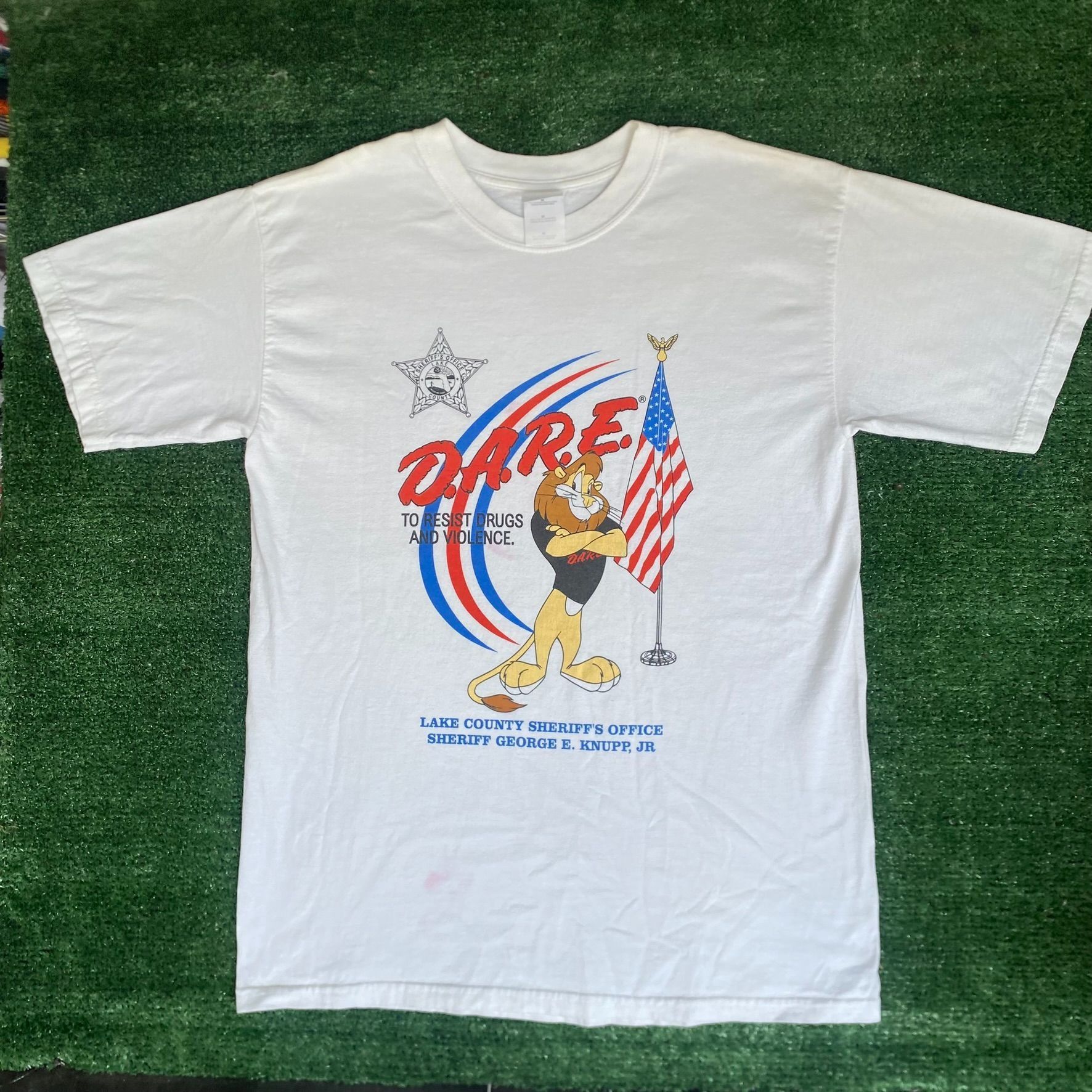 D.A.R.E Vintage Y2K DARE Logo Shirt Retro Lion Anti Drugs Tee Size US M / EU 48-50 / 2 - 1 Thumbnail